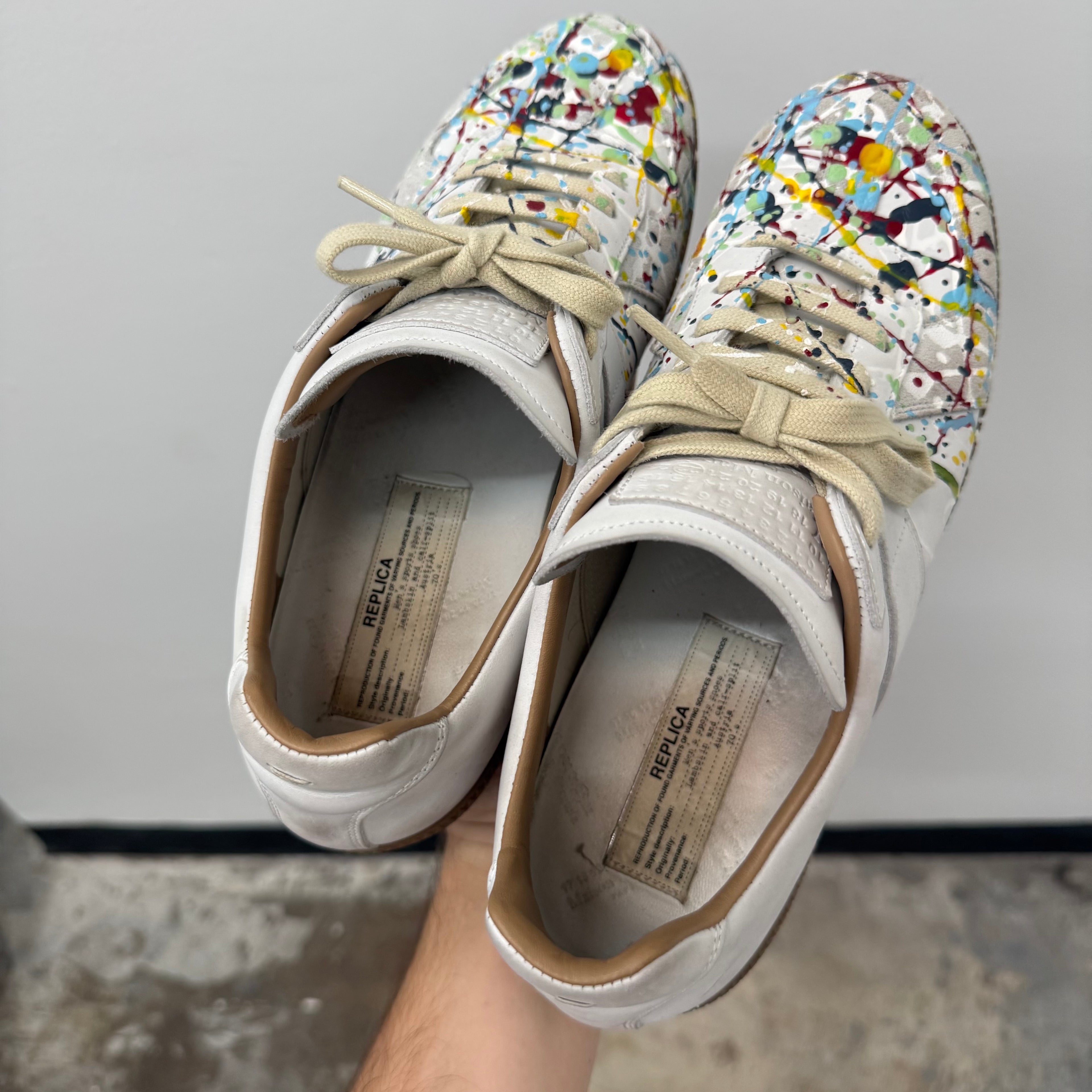 Maison Margiela Replica Splatter Gat Sneakers - Size 44 (11)