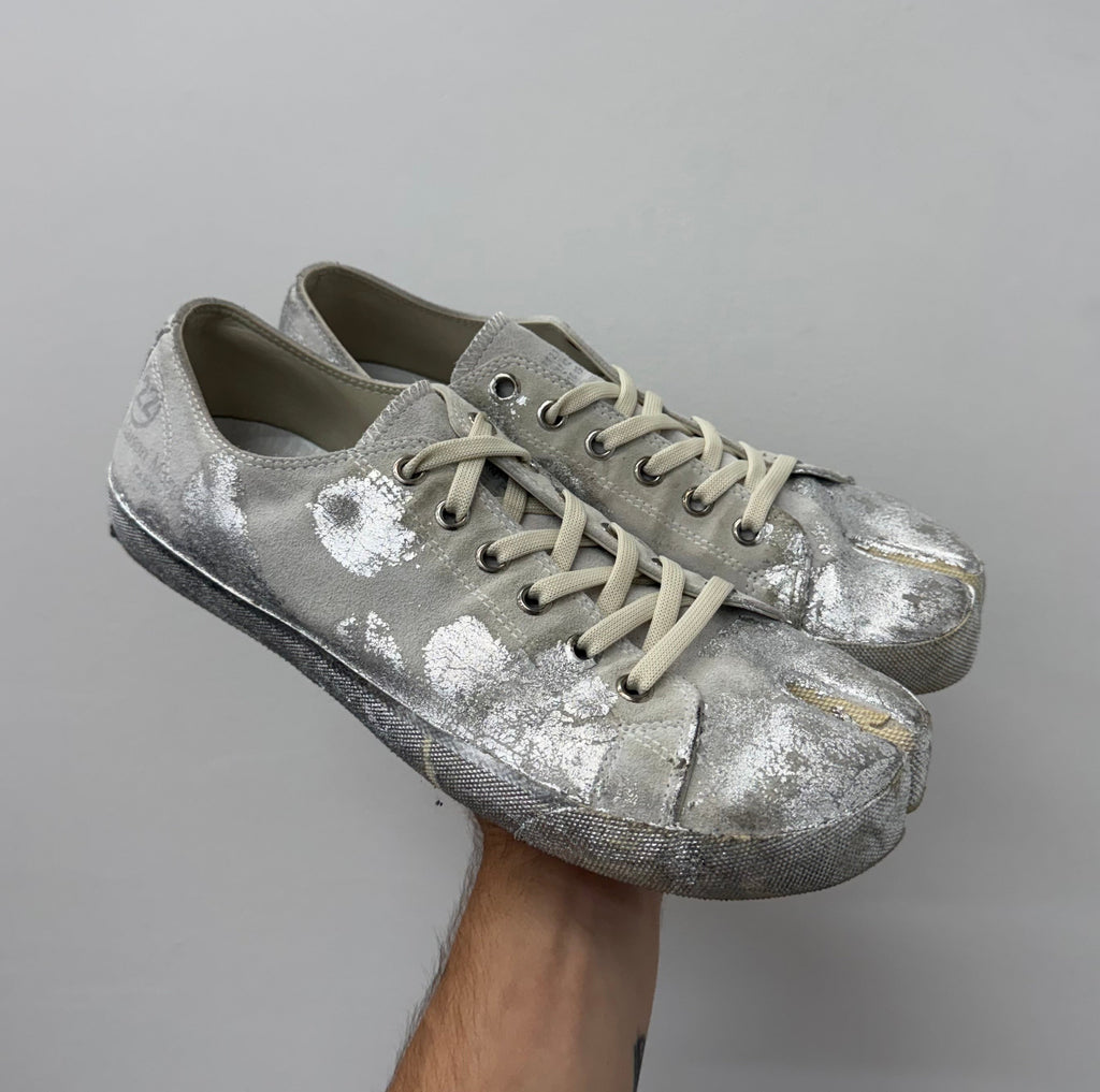 Maison Margiela Tabi Silver Foil Sneakers - Size 44 (US 11)