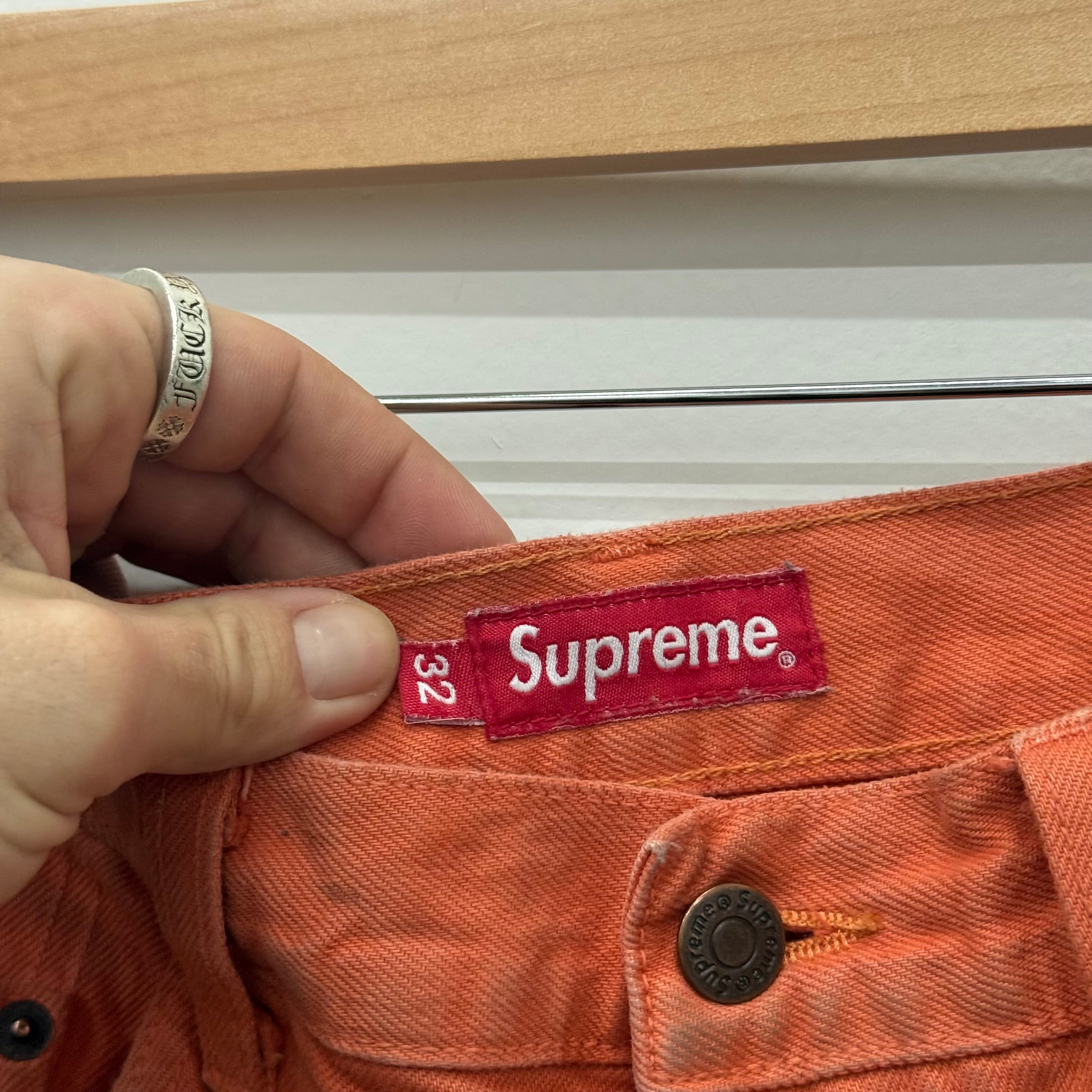 Supreme Orange Denim Jeans - Size 32