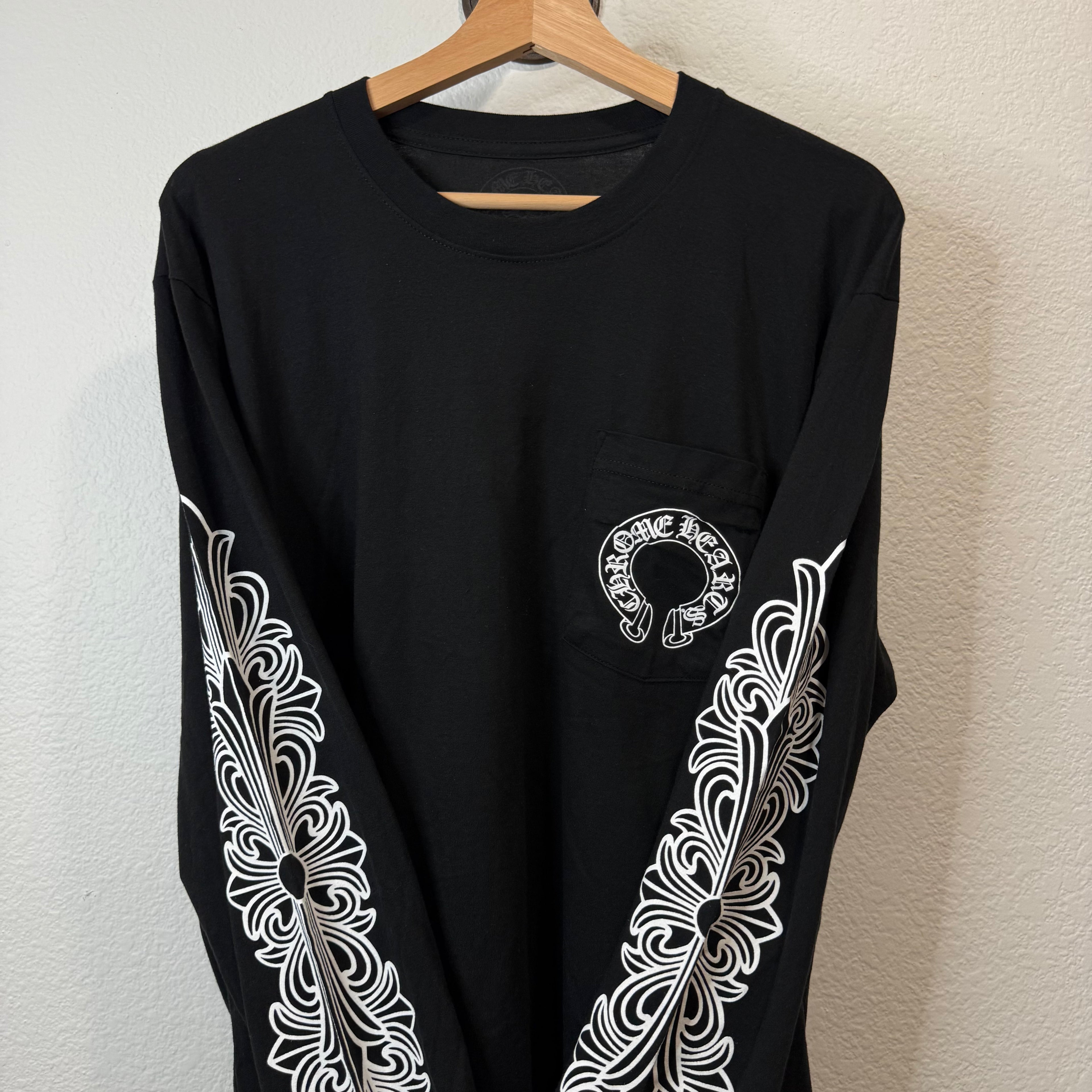 Chrome Hearts Floral Longsleeve Horseshoe Shirt Black