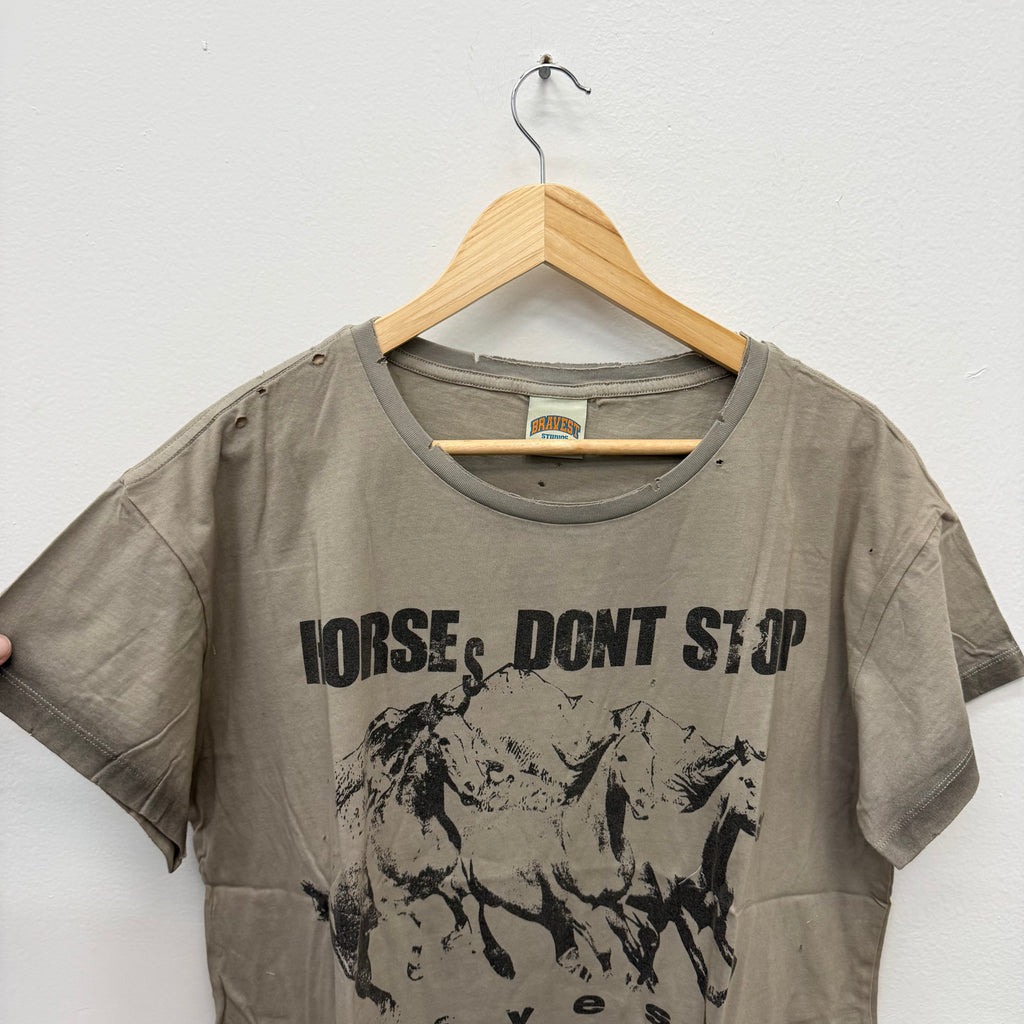 Bravest Studios Horses Dont Stop Distressed Shirt