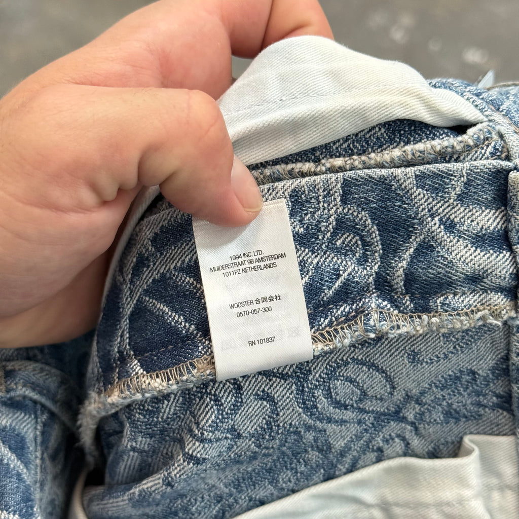 Supreme Script Jacquard Double Knee Denim Jeans - Size 30