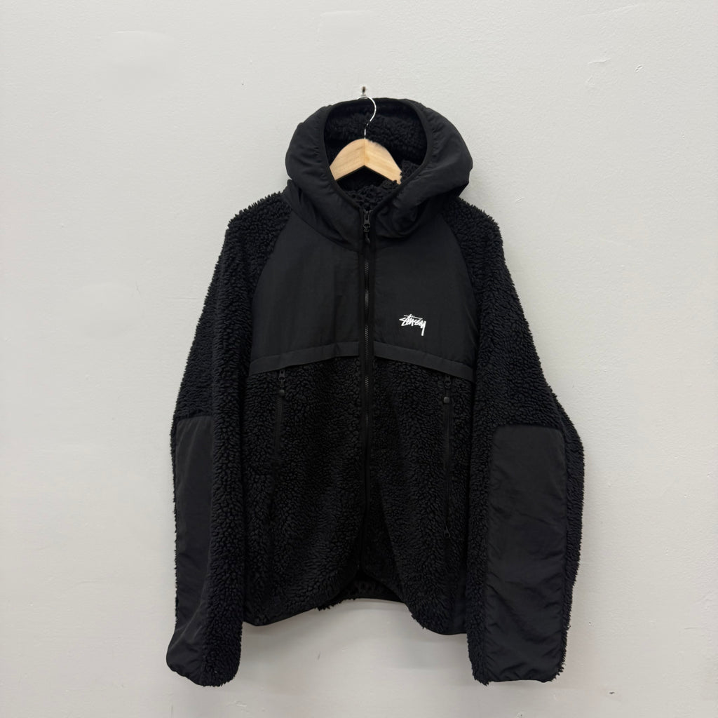 Stussy Fleece Zip Hooded Jacket - Size XL