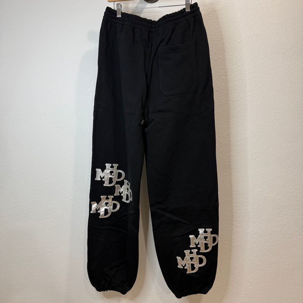 HMDD Silver Scrunch Patch Sweatpants Black