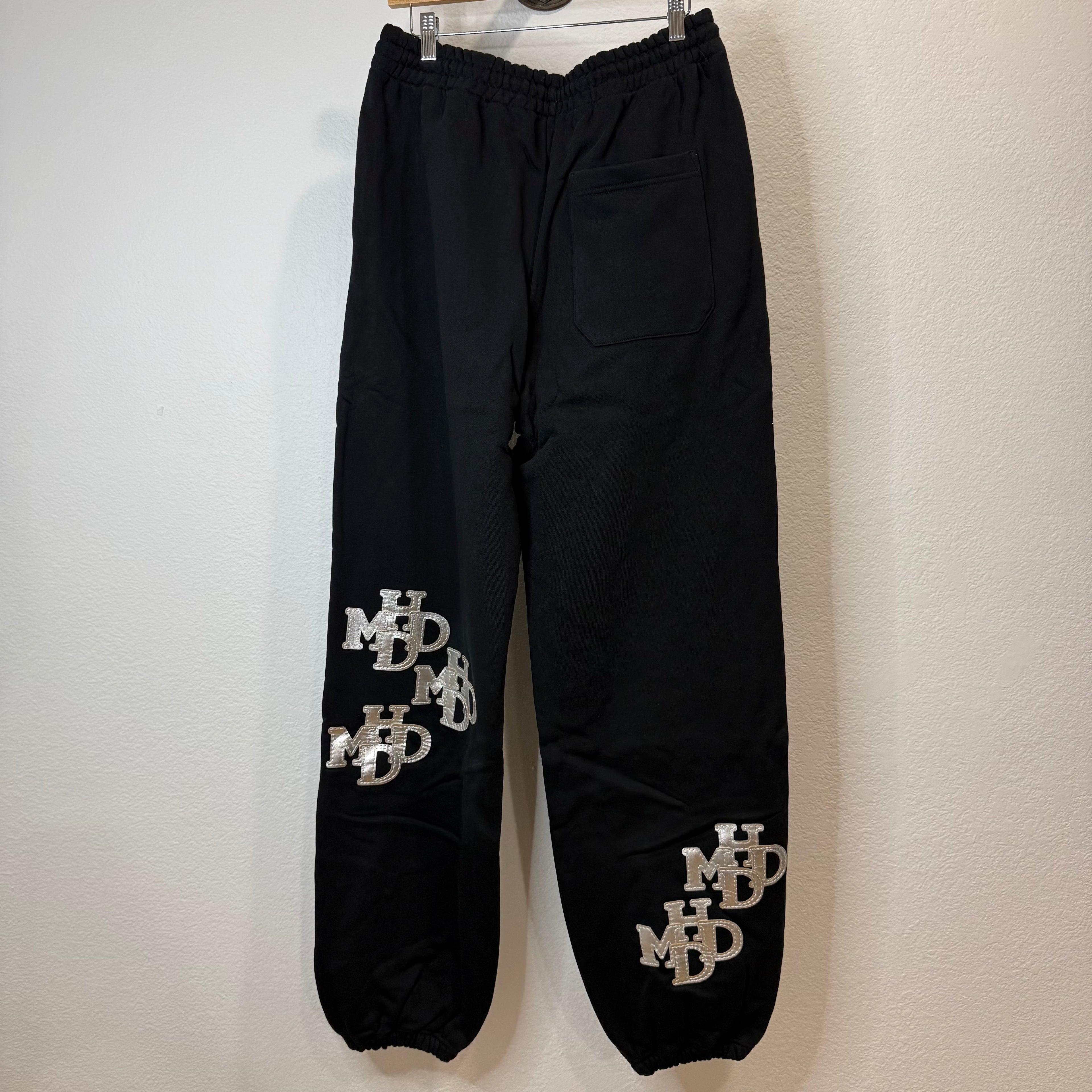 HMDD Silver Scrunch Patch Sweatpants Black