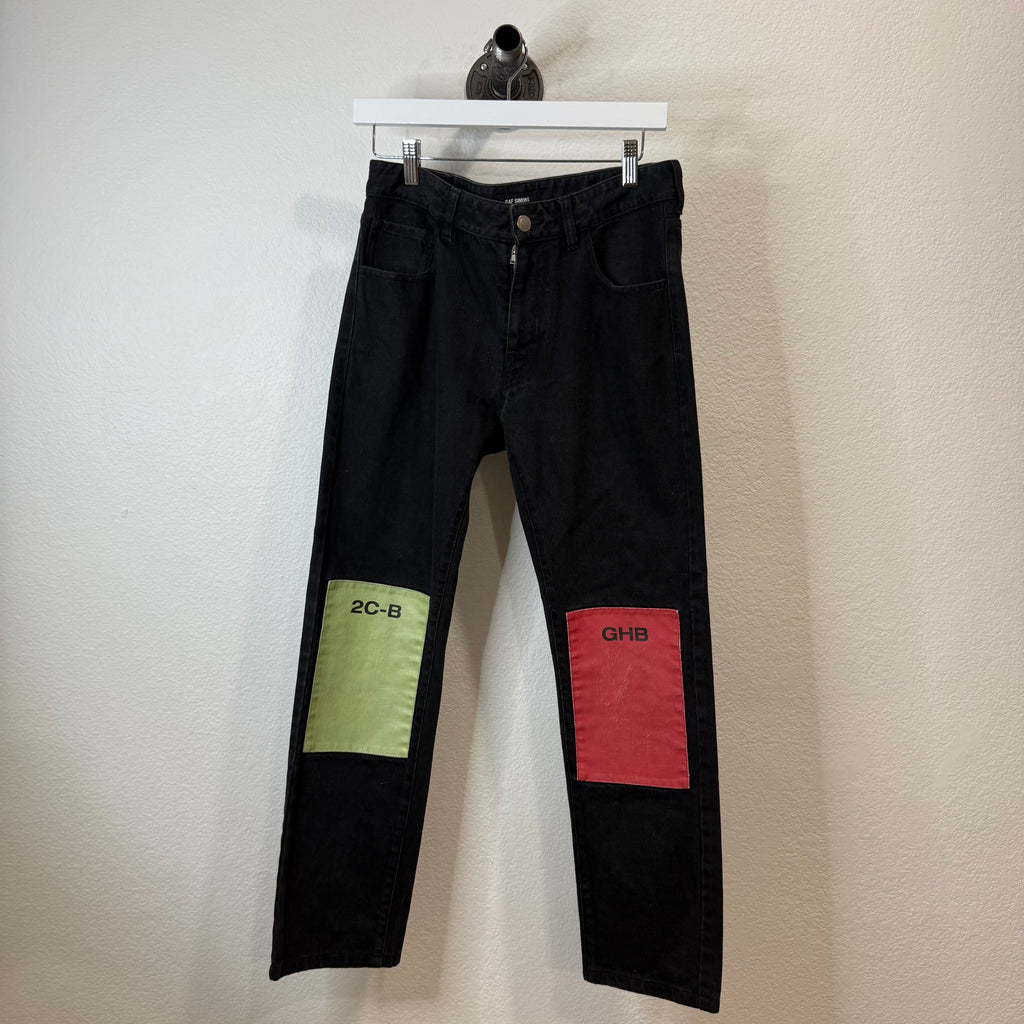 Raf Simons Drugs 2C-B GHB Patchwork Jeans Black - Size 30
