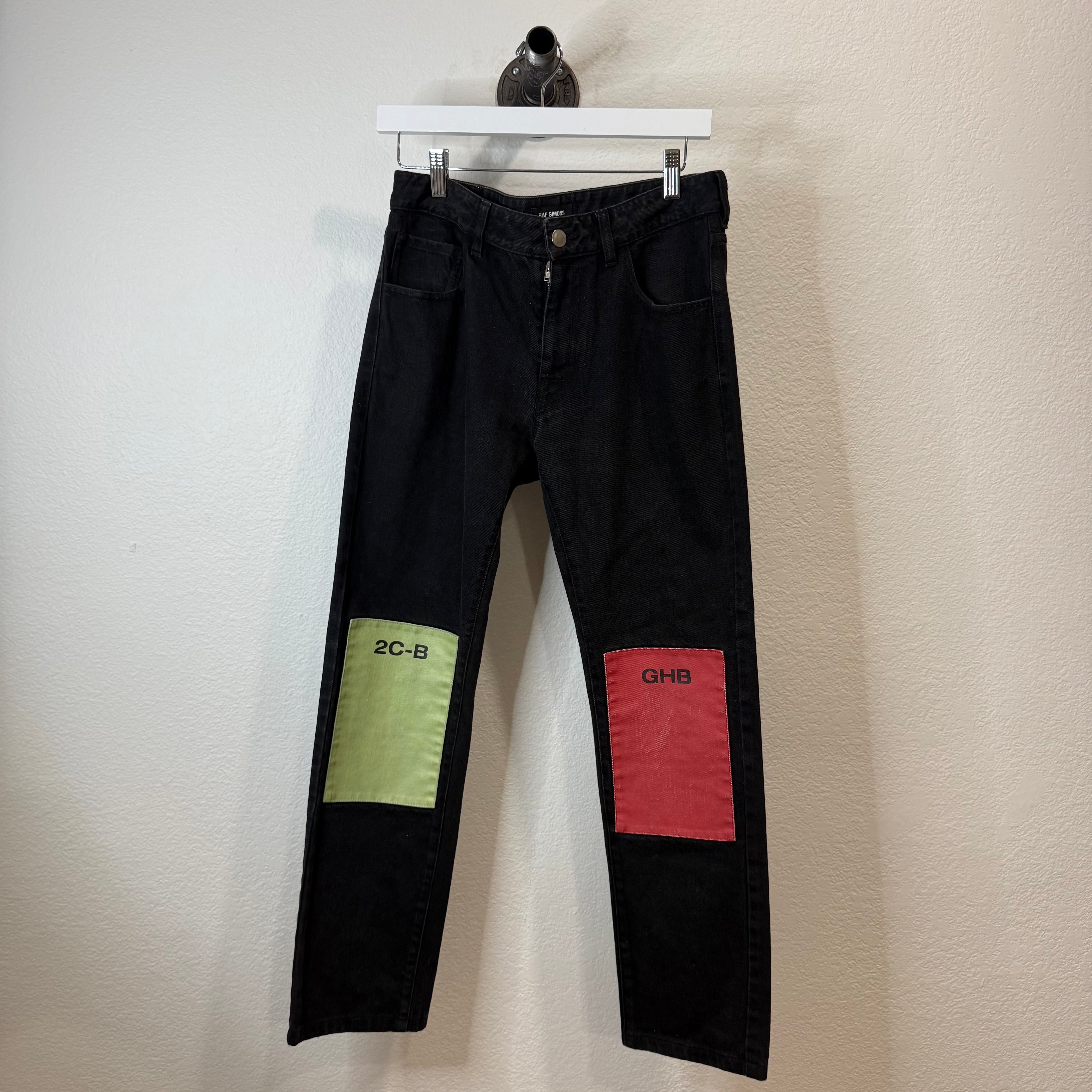 Raf Simons Drugs 2C-B GHB Patchwork Jeans Black - Size 30