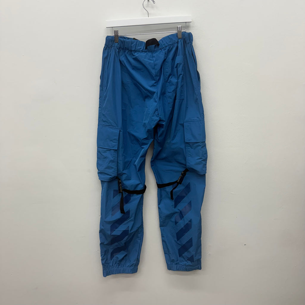 Off White FW22 Blue Cargo Track Pants - Size XL