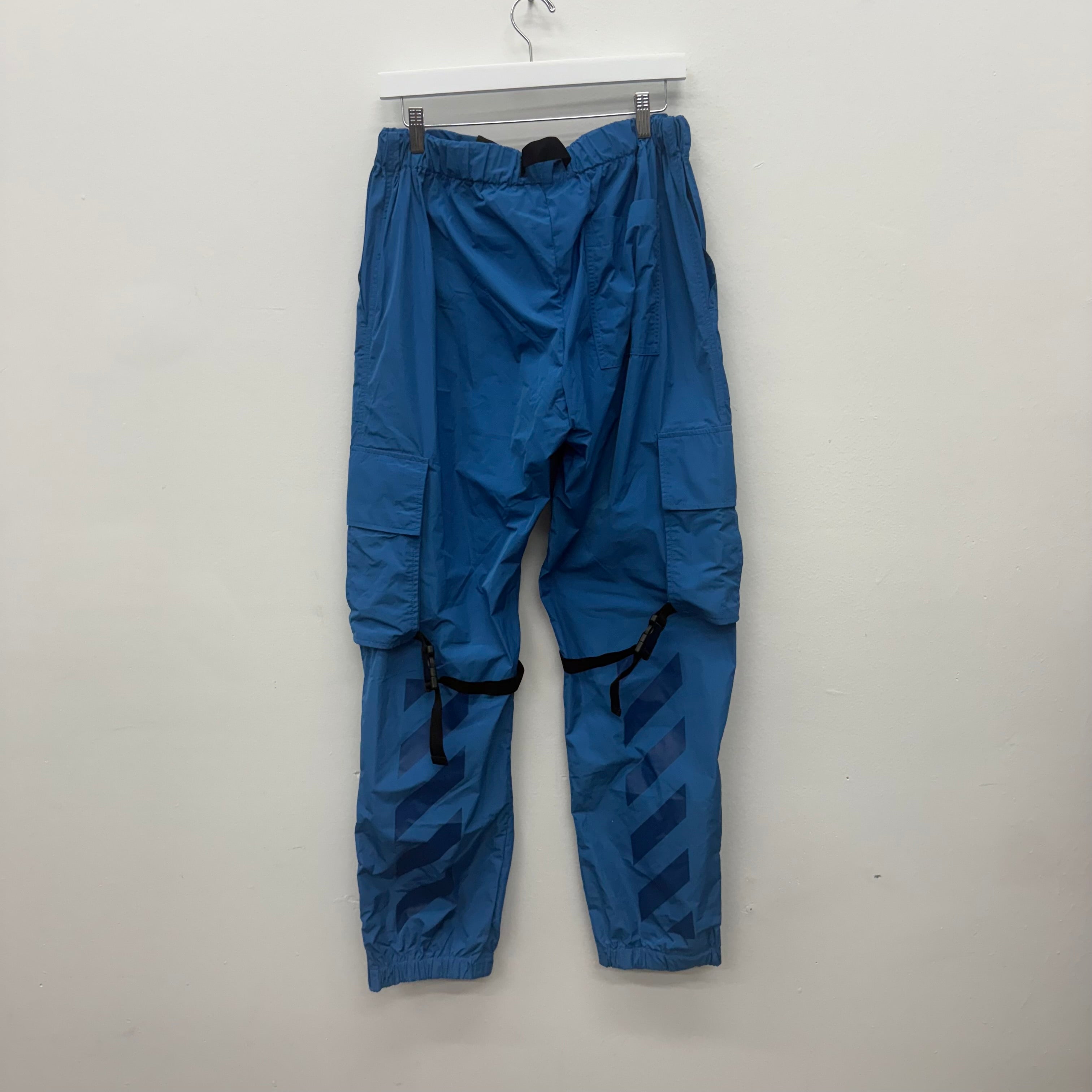 Off White FW22 Blue Cargo Track Pants - Size XL