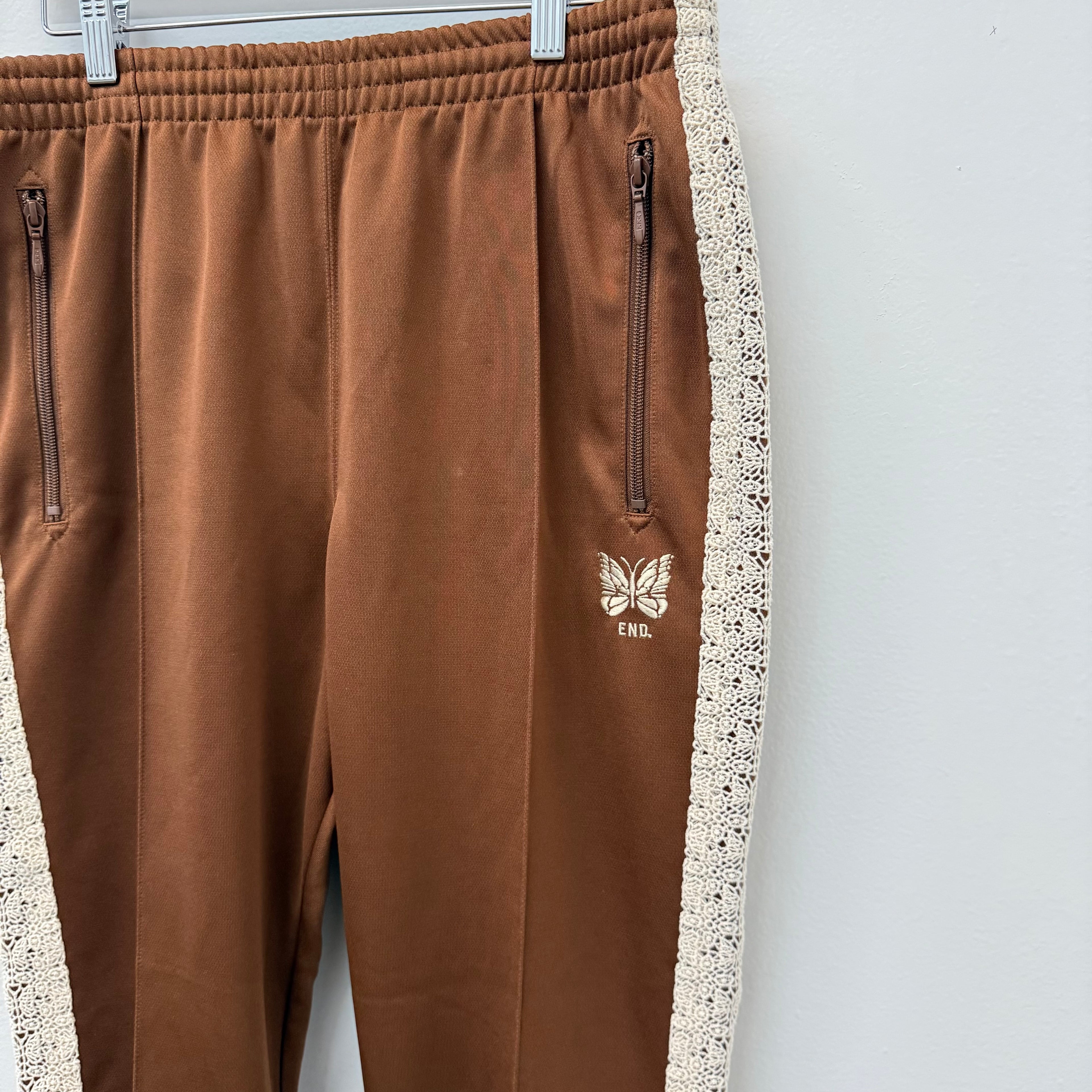 Needles x End Clothing Rattan Track Sweatpants Brown - Size M