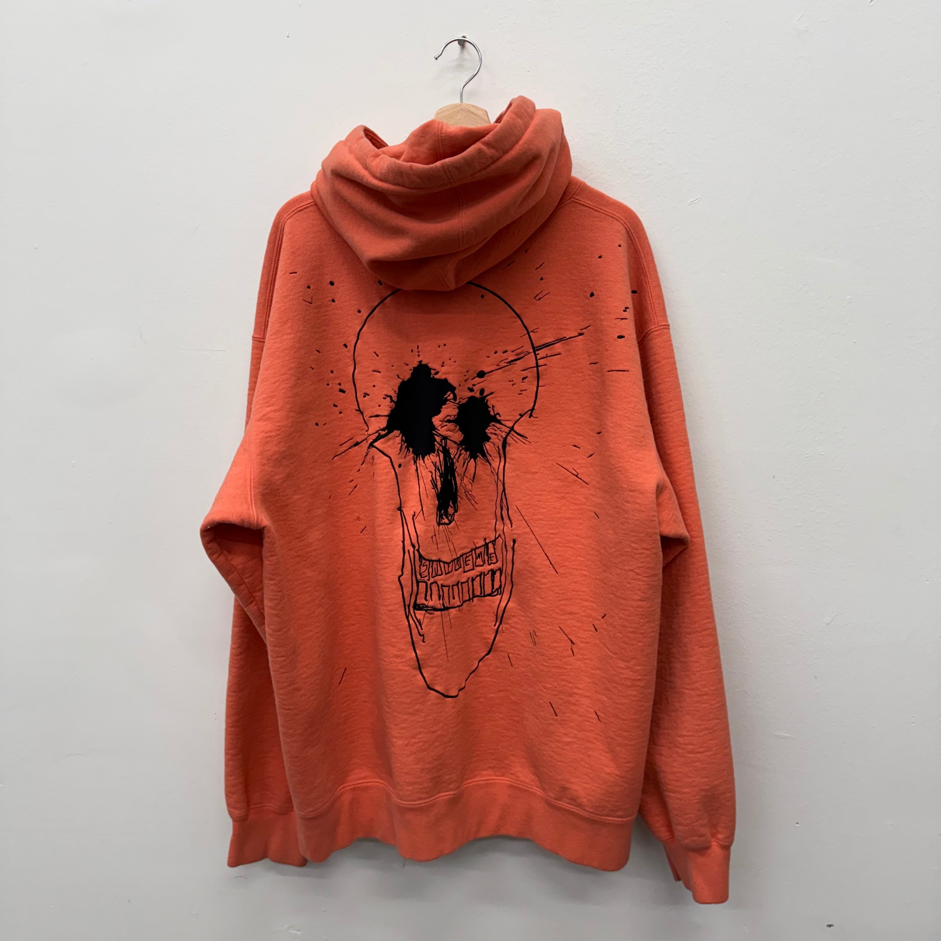 Supreme Orange Skull Embroidered Hoodie - Size XXL