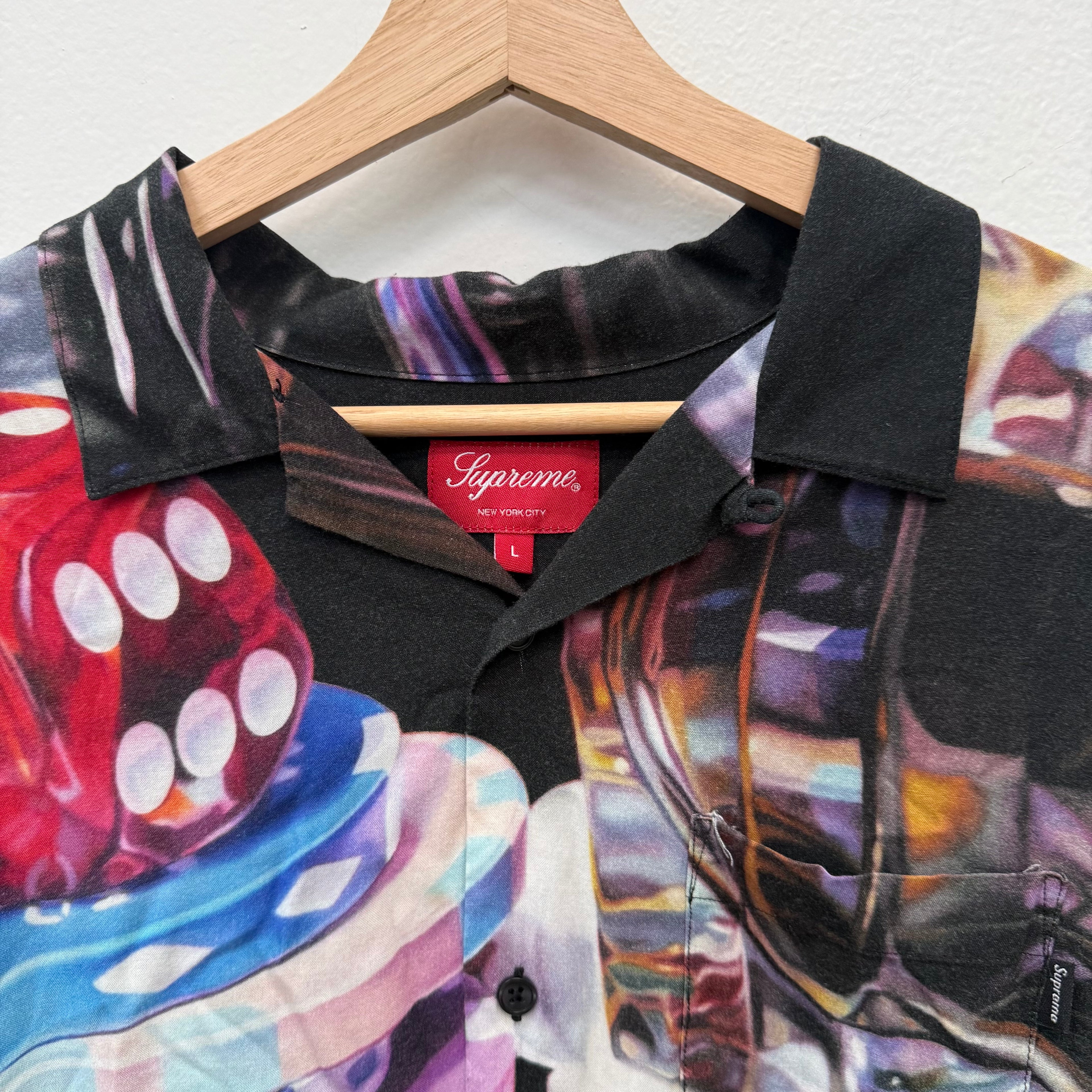 Supreme Gambler Poker Button Up Shirt - Size L