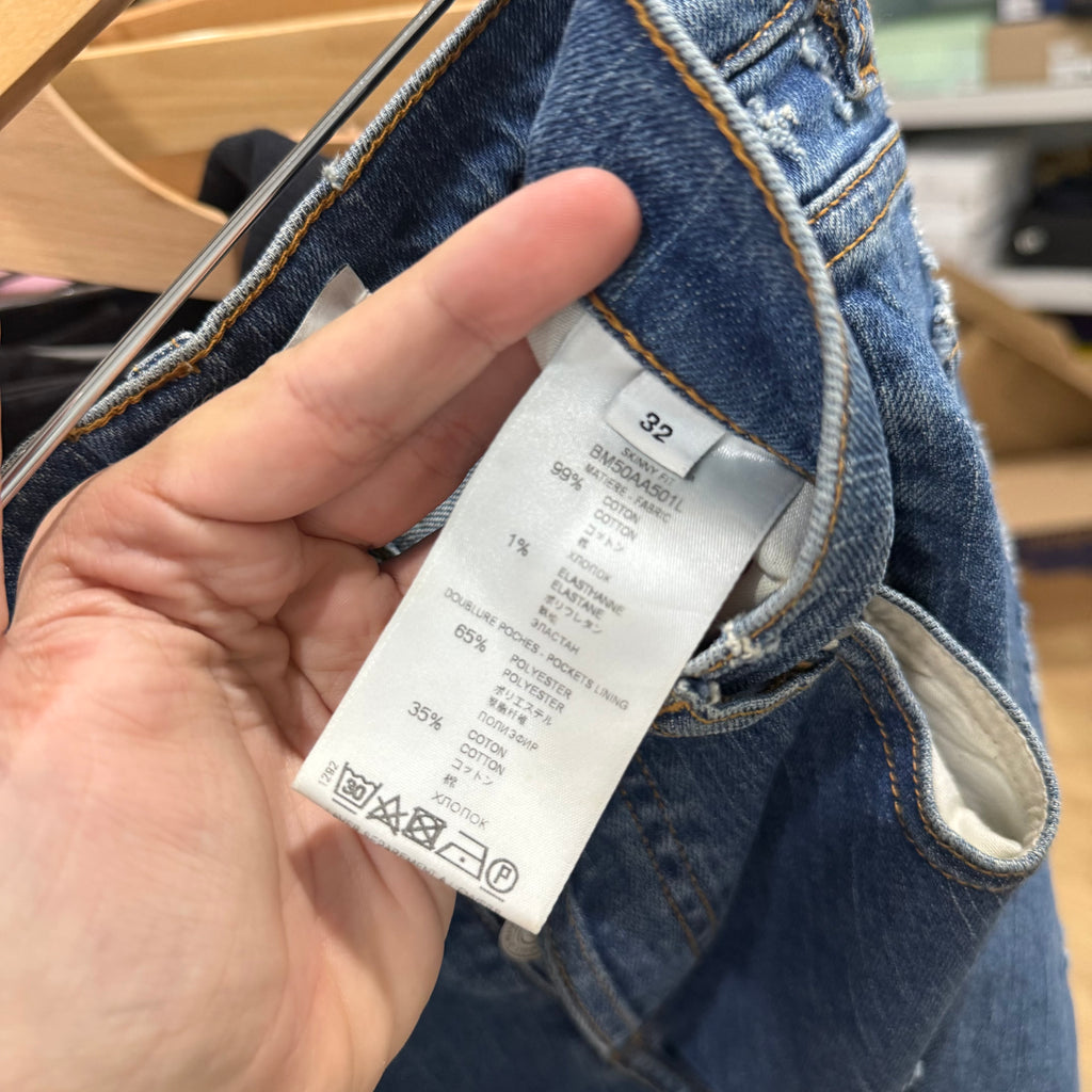 Givenchy Skinny Leg Distressed Denim Jeans - Size 32