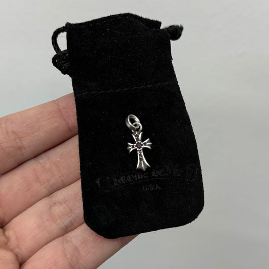 Chrome Hearts Ruby Silver Baby Fat Pendant