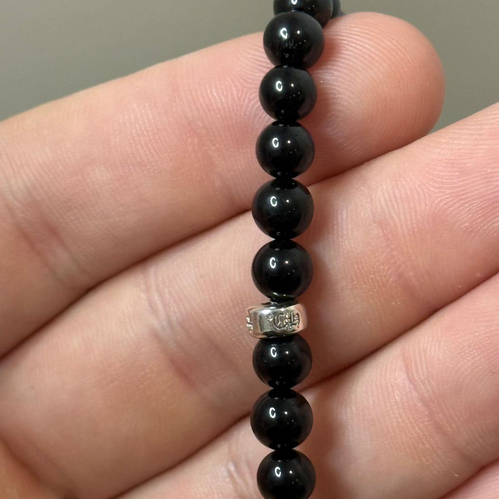 Chrome Hearts Onyx Bead Bracelet Black with Baby Fat