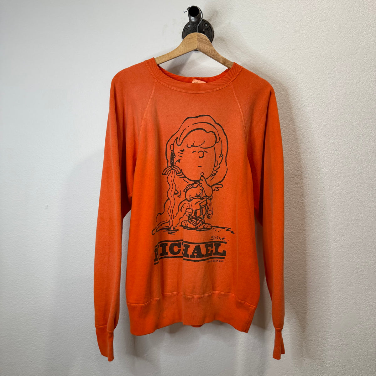 Saint Michael Snoopy Peanuts Linus Crewneck Orange - Size S