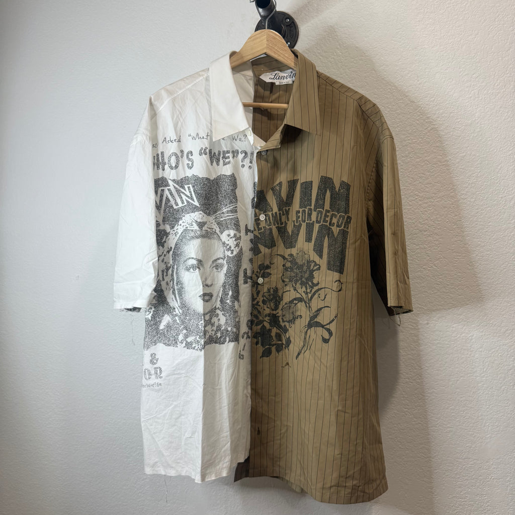 Lanvin x Future Cropped Asymmetric Short Sleeve Shirt - Size 41 (L)