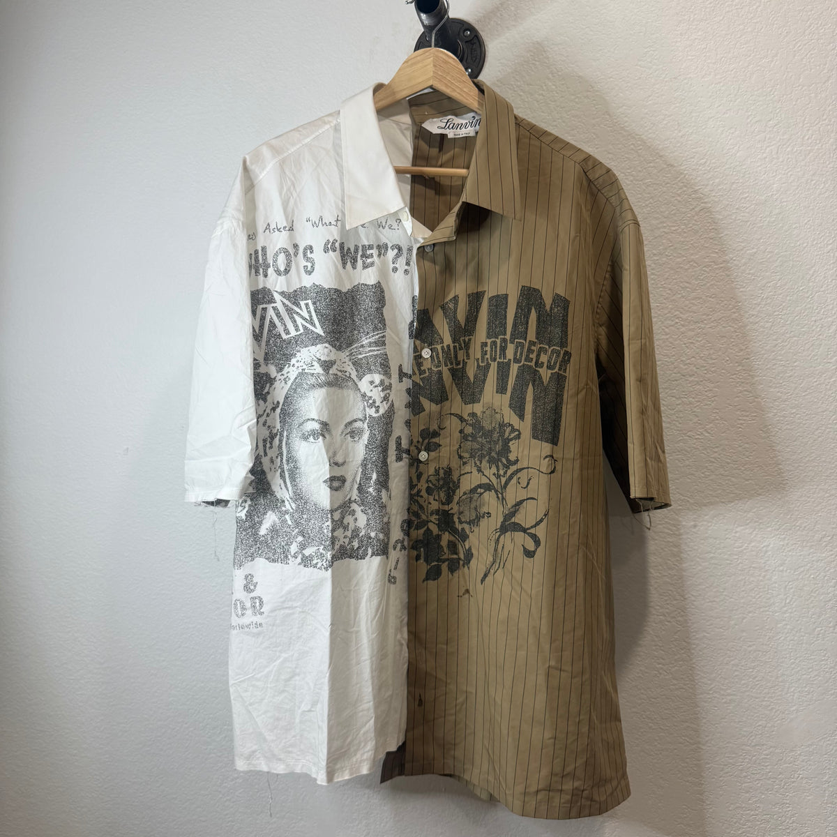 Lanvin x Future Cropped Asymmetric Short Sleeve Shirt - Size 41 (L)