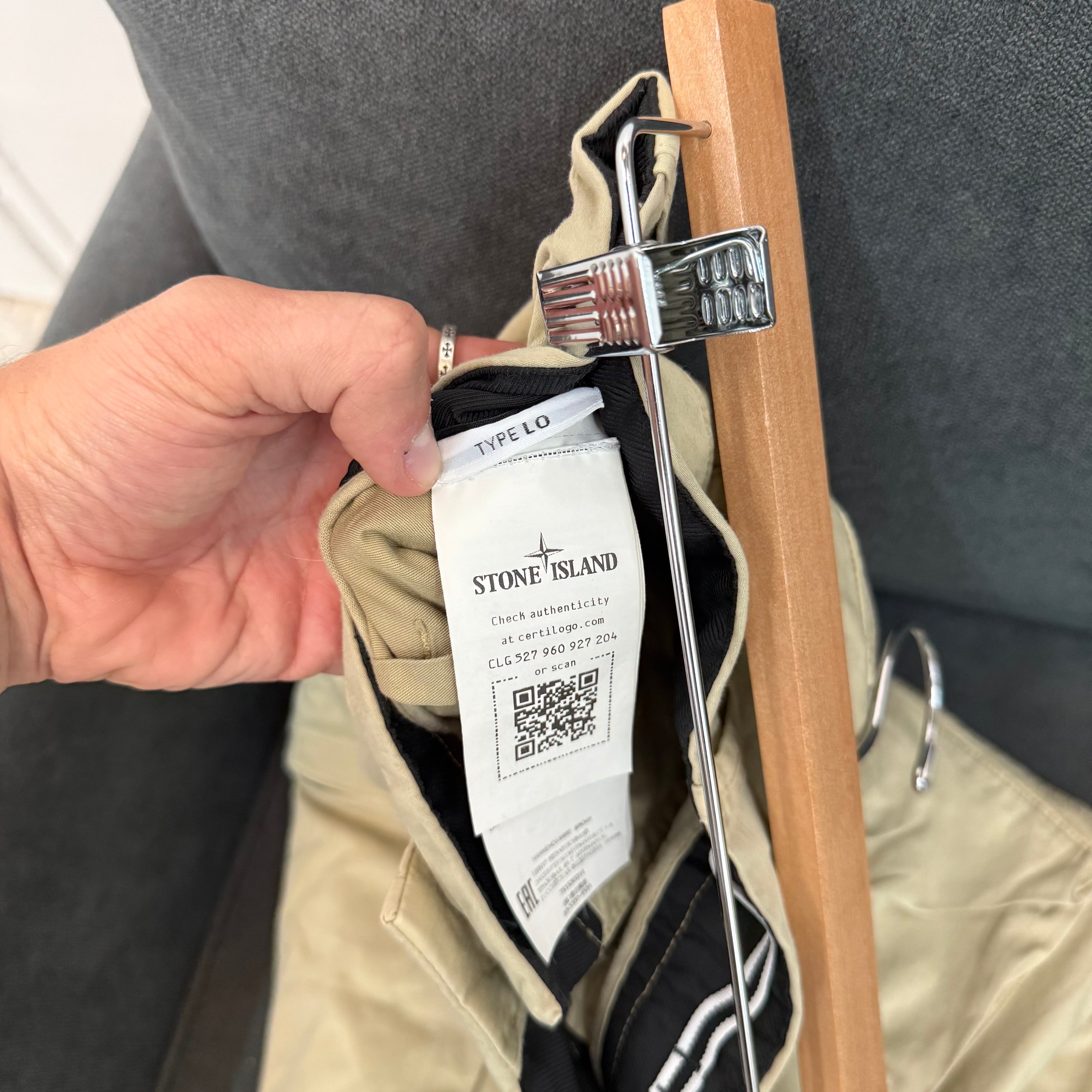 Stone Island Beige Compass Cargo Pants - Size 30