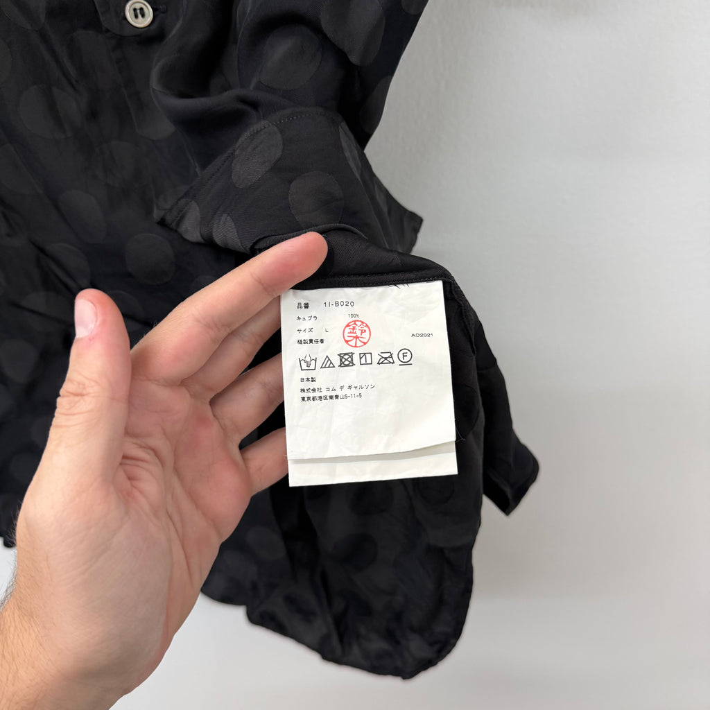 CDG BLACK Polka Dot Button Up Shirt - Size L