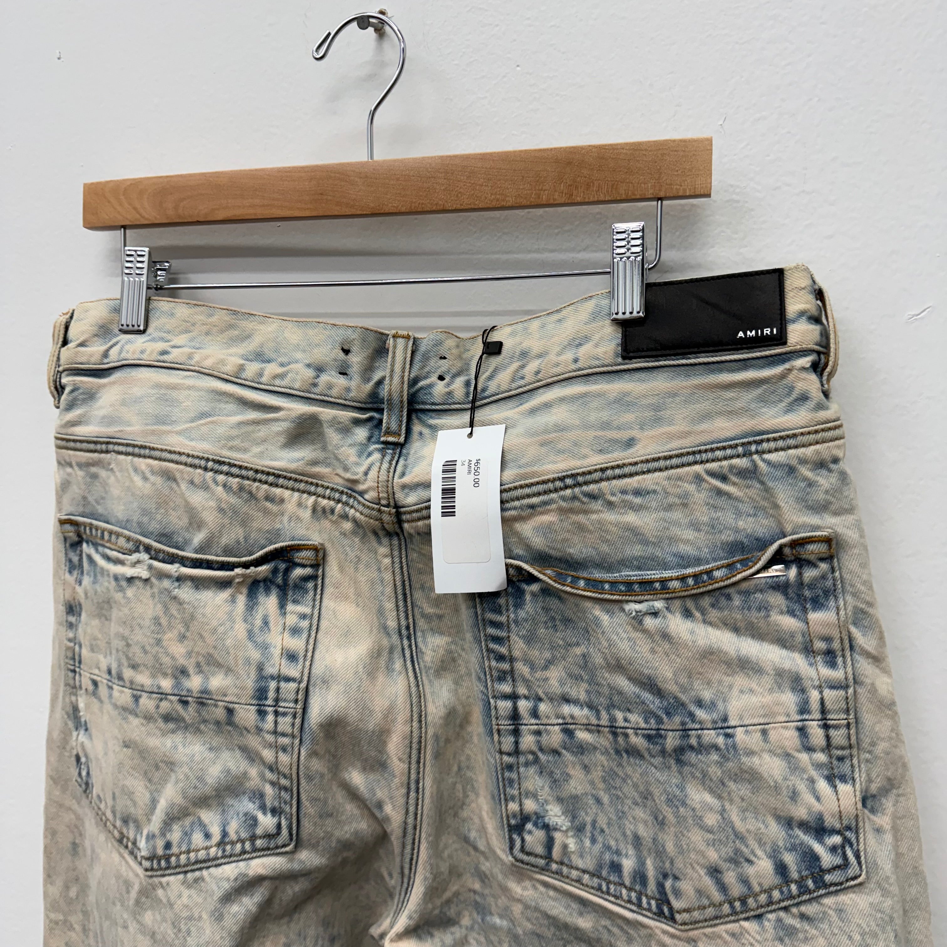 Amiri Shotgun Bleached Denim Jeans - Size 34