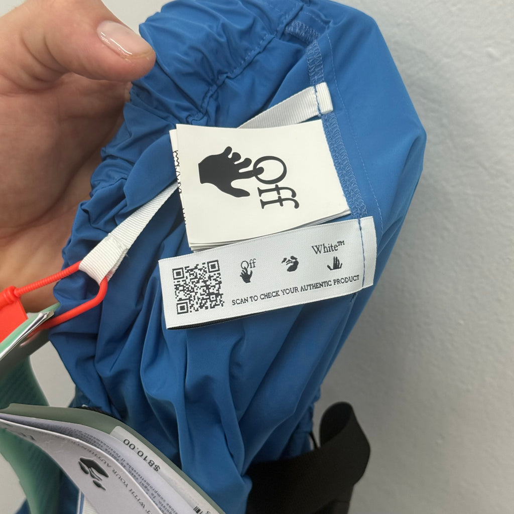 Off White FW22 Blue Cargo Track Pants - Size XL