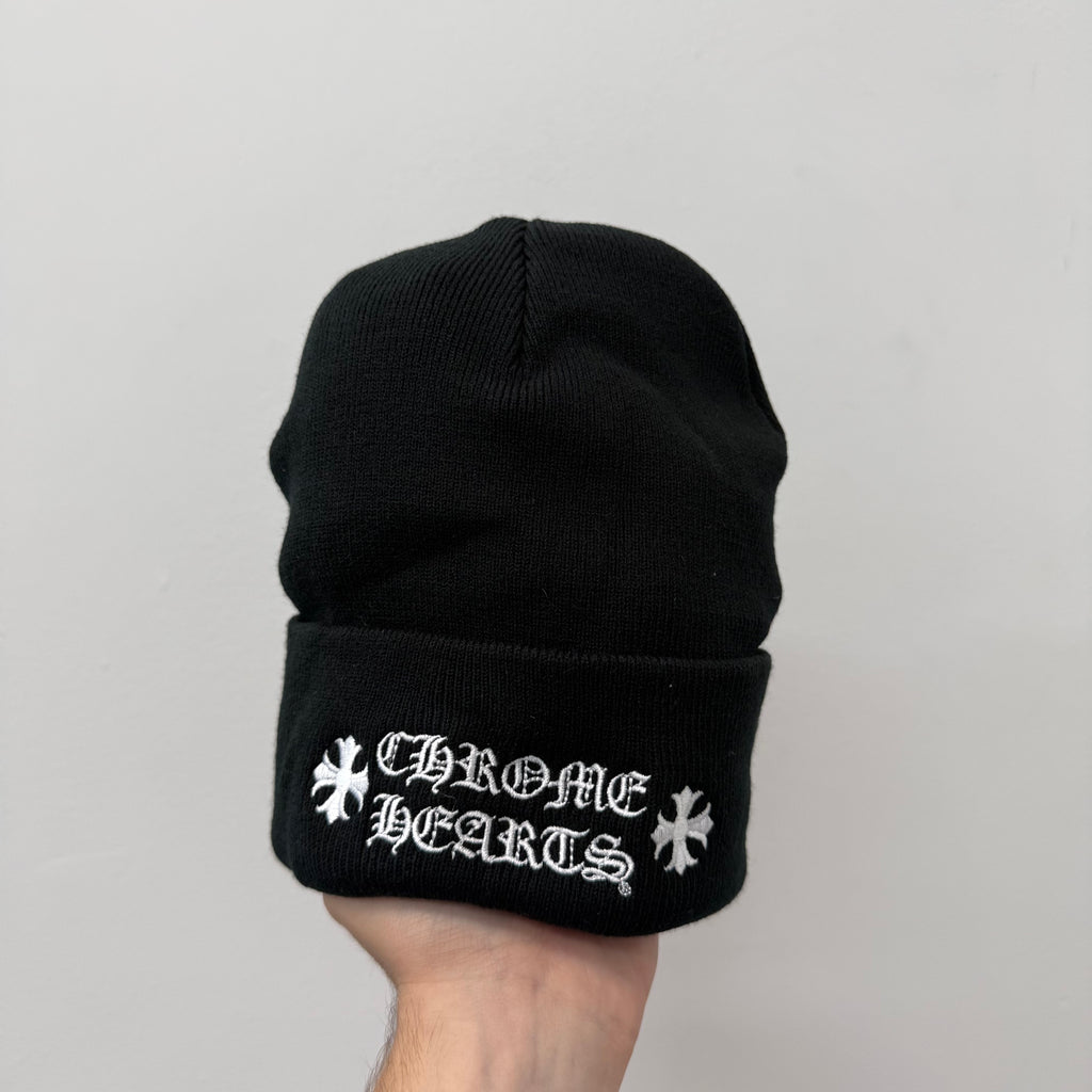 Chrome Hearts Black Script Beanie