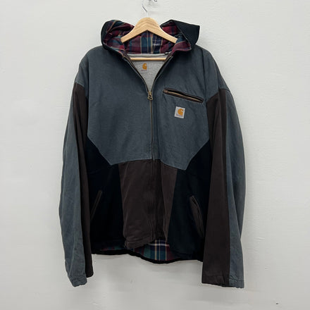 Carhartt Reworked Patch Work Jacket Hooded - Size XL