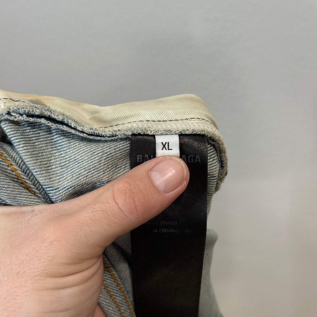 Balenciaga Mud Season Embroidered Reverse Pocket Denim Jeans - Size XL (36)
