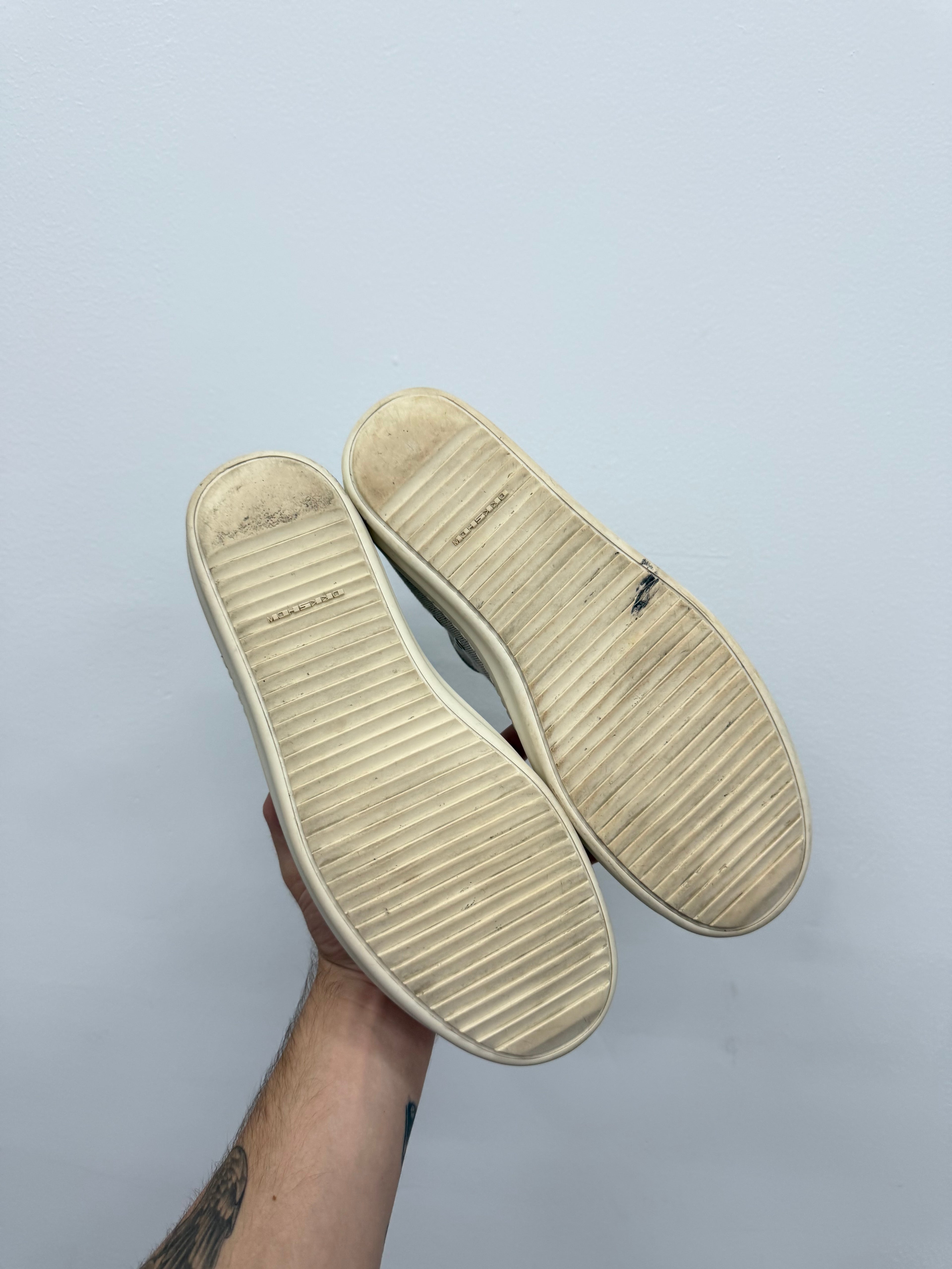 Rick Owens DRKSHDW Cream Ramone Low Sneakers - Size 44 (US 11)