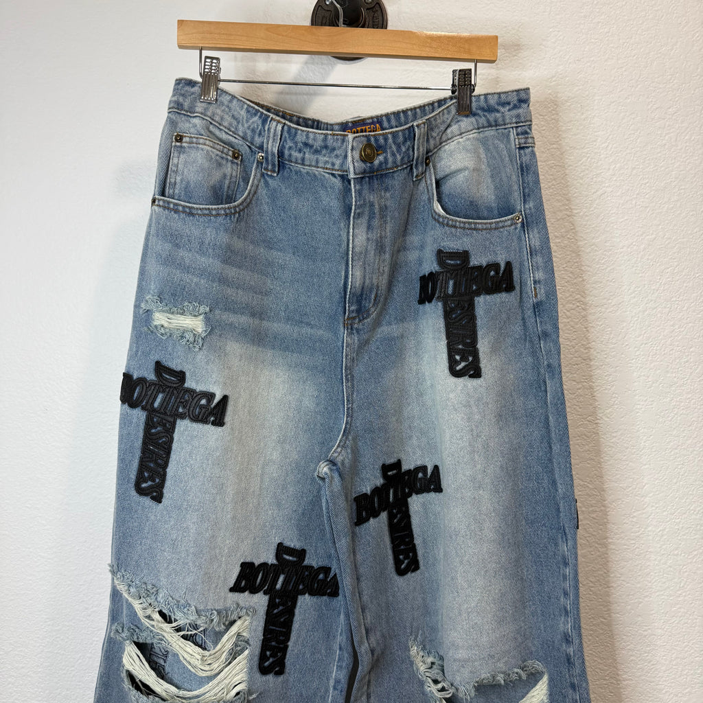Bottega Desires Holy Grail Cross Denim - Size 34