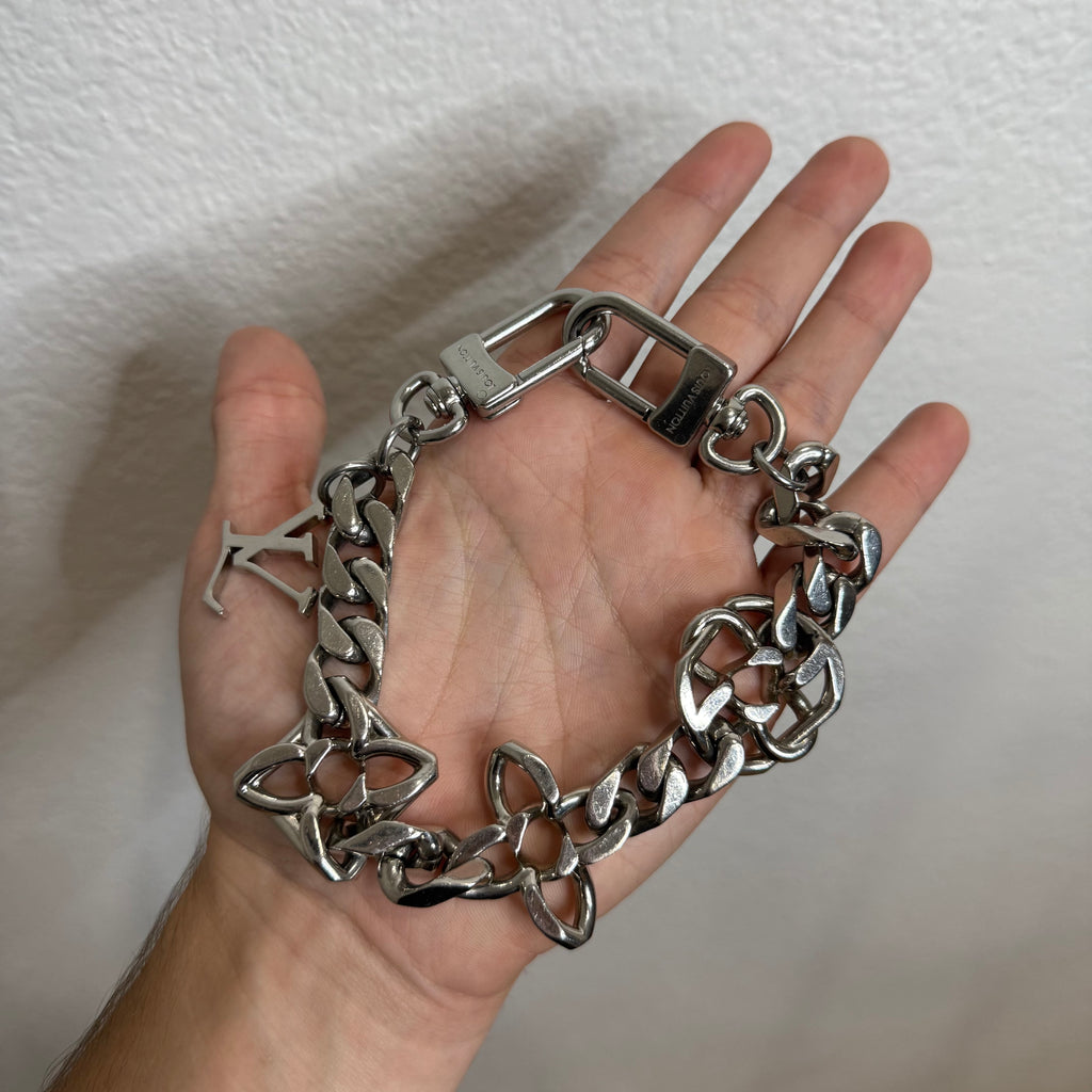 Louis Vuitton Monogram Bag Charm Key Chain Silver