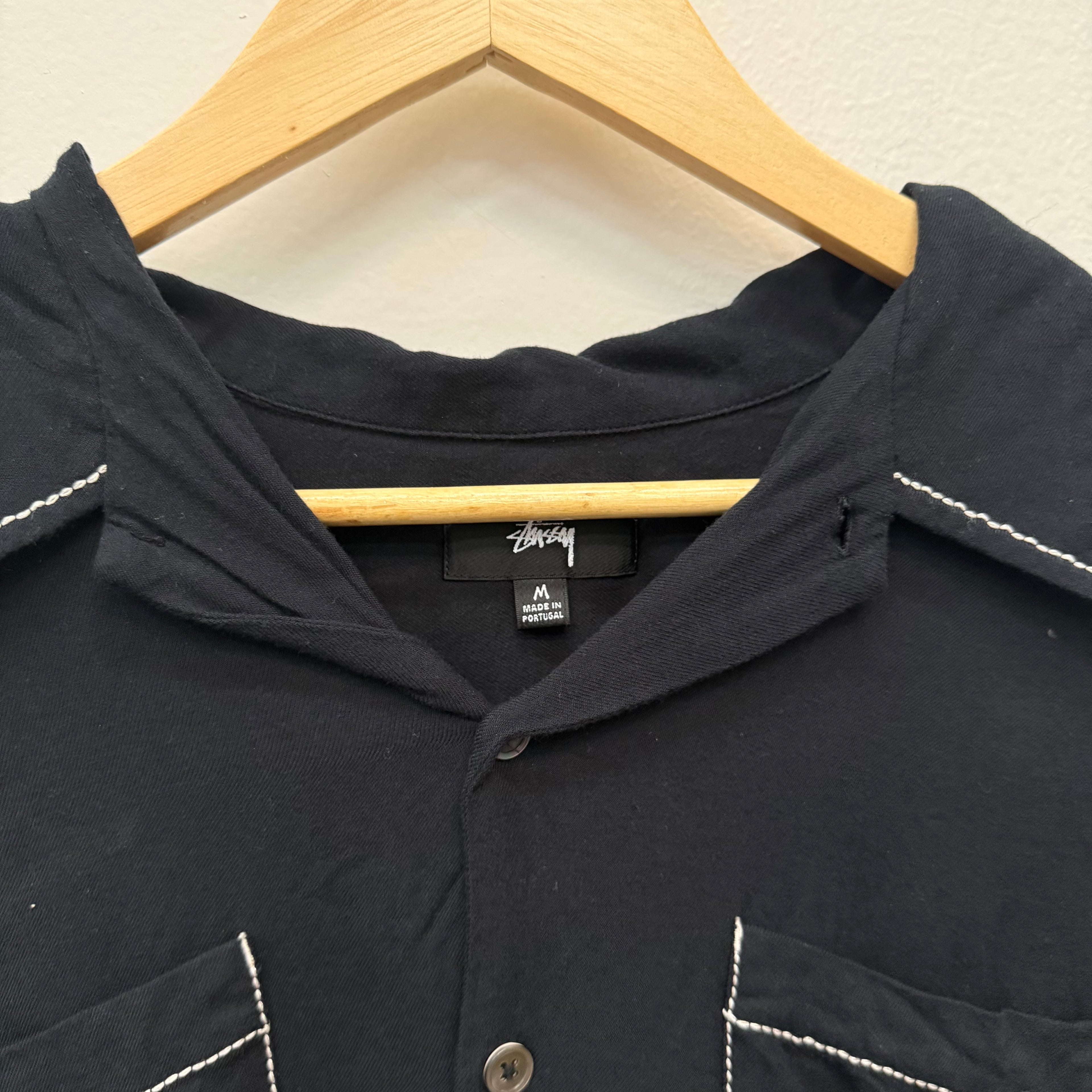 Stussy Contrast Pic Stitched Button Up Shit - Size M