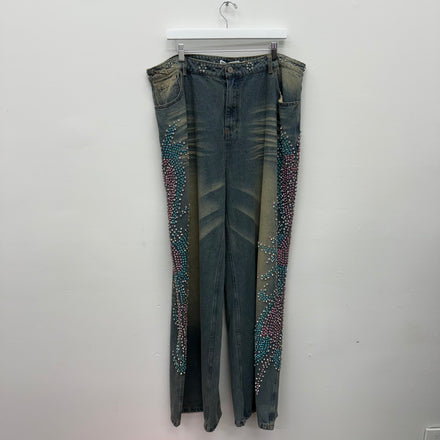 Vale Crystal Tsunami Denim Jeans - Size 38