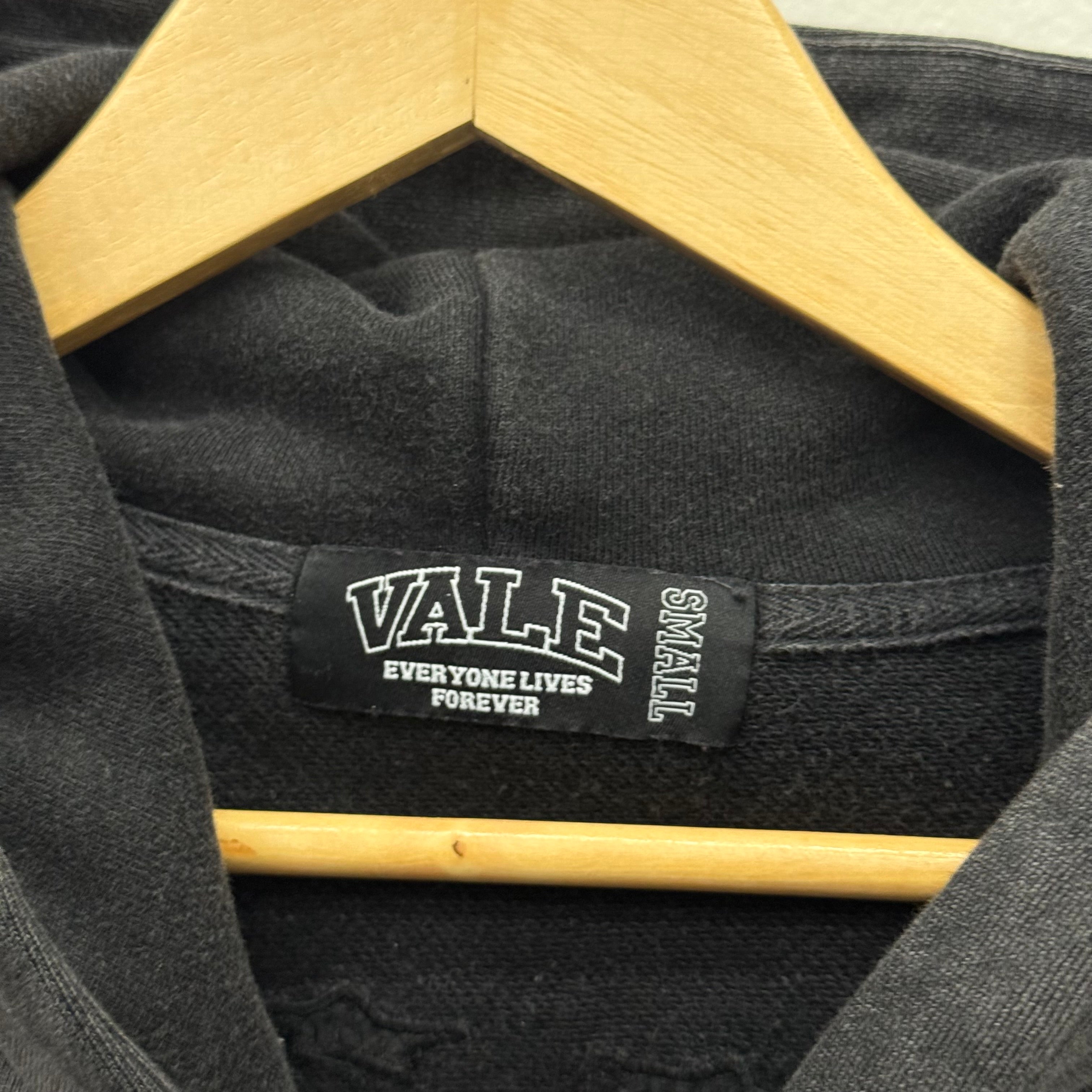 Vale Valley Black Zip Up Hoodie - Size S