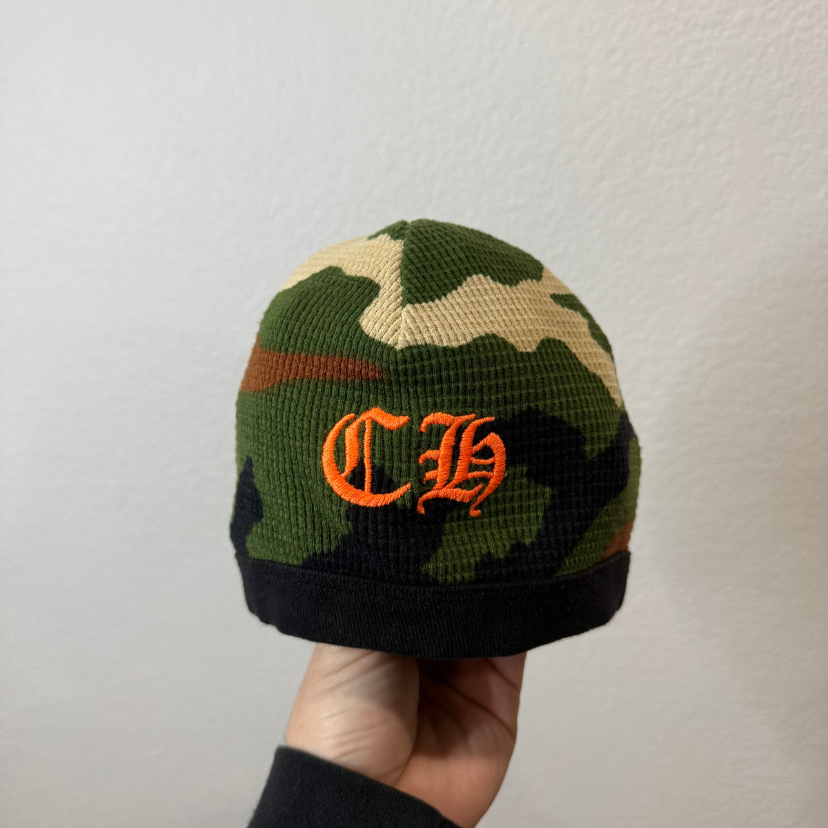 Chrome Hearts Matty Boy Caution Camo Skully Beanie