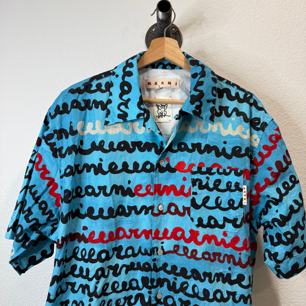 Marni Script Logo Button Up Shirt - Size 50 (L)