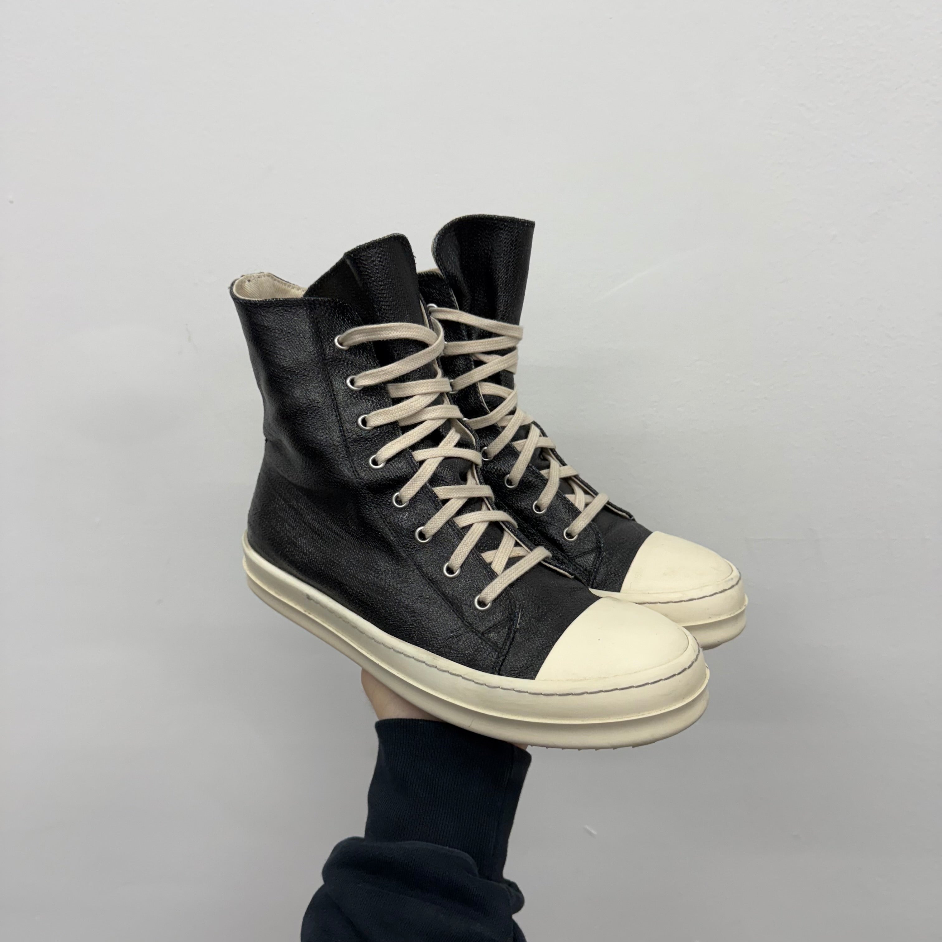 Rick Owens Denim Ramone High Sneakers - Size 41 (US 8)
