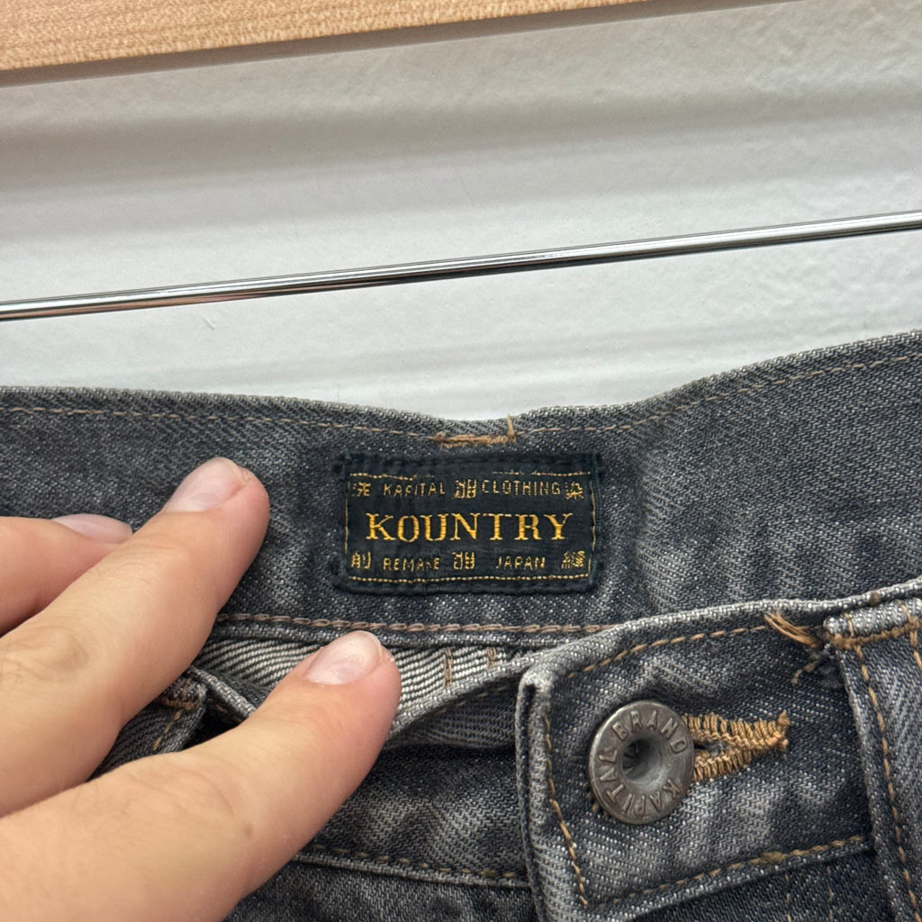 Kapital Grey Bones Denim Pants - Size 32