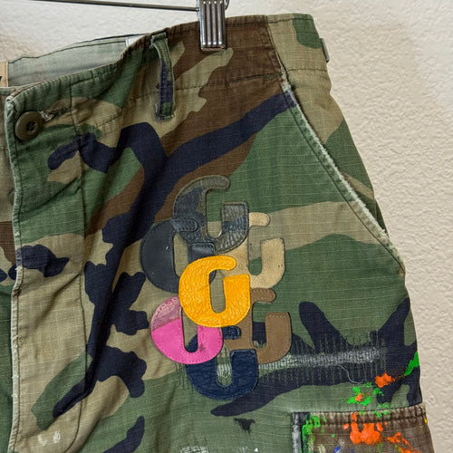Gallery Dept G Patch Wood Camo Patch Cargo Shorts - Size 36