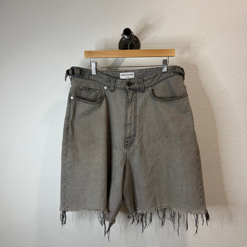 Balenciaga Distressed Skater Denim Shorts - Size M (34)