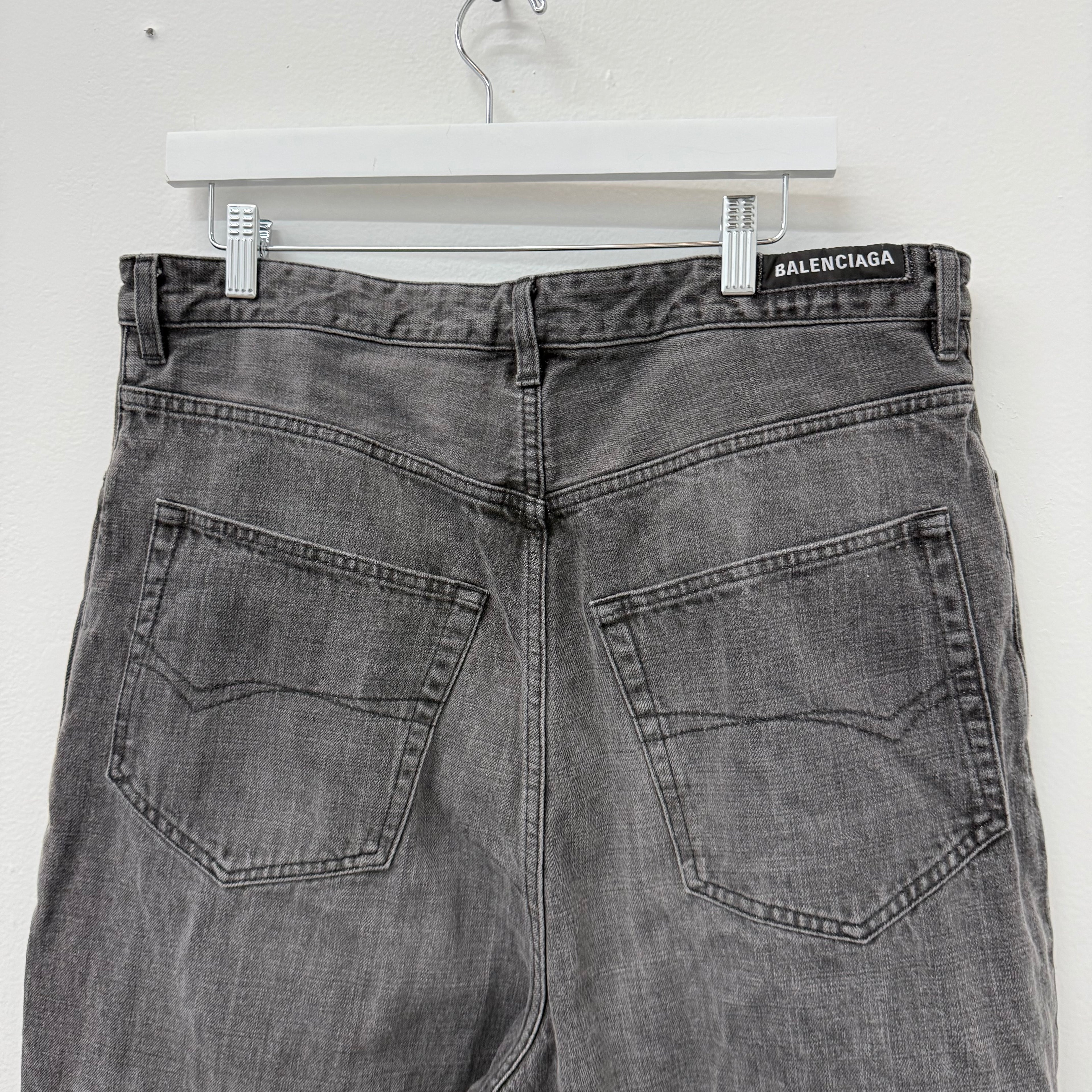 Balenciaga Baggy Black Wash Denim Jeans - Size 1 (34)