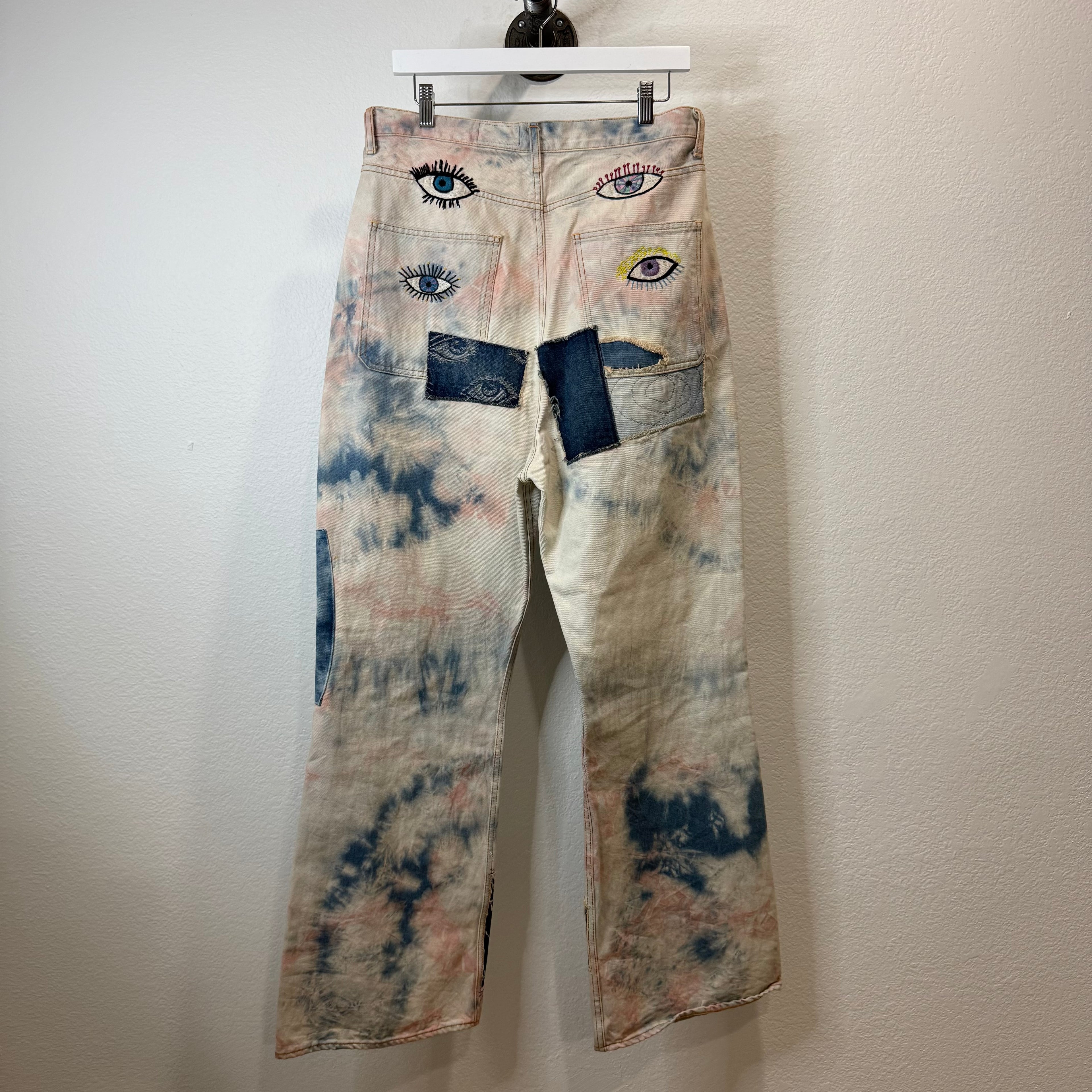 Kapital 14oz Tie-Dye Baggy Eye Patchwork Denim - Size 36