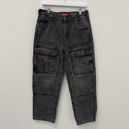Supreme Black Cargo Denim Jeans - Size 30