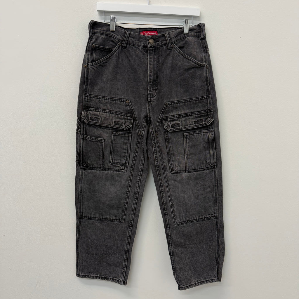 Supreme Black Cargo Denim Jeans - Size 30