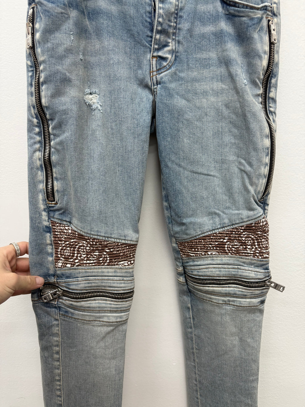 Amiri Bandana Zipper Denim Jeans - Size 33