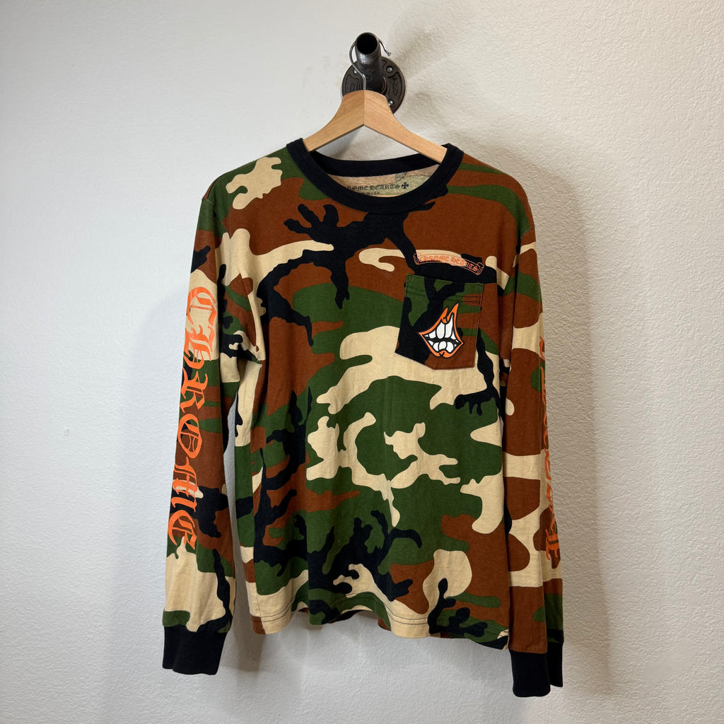 Chrome Hearts Caution Matty Boy Camo Longsleeve T-Shirt - Size M