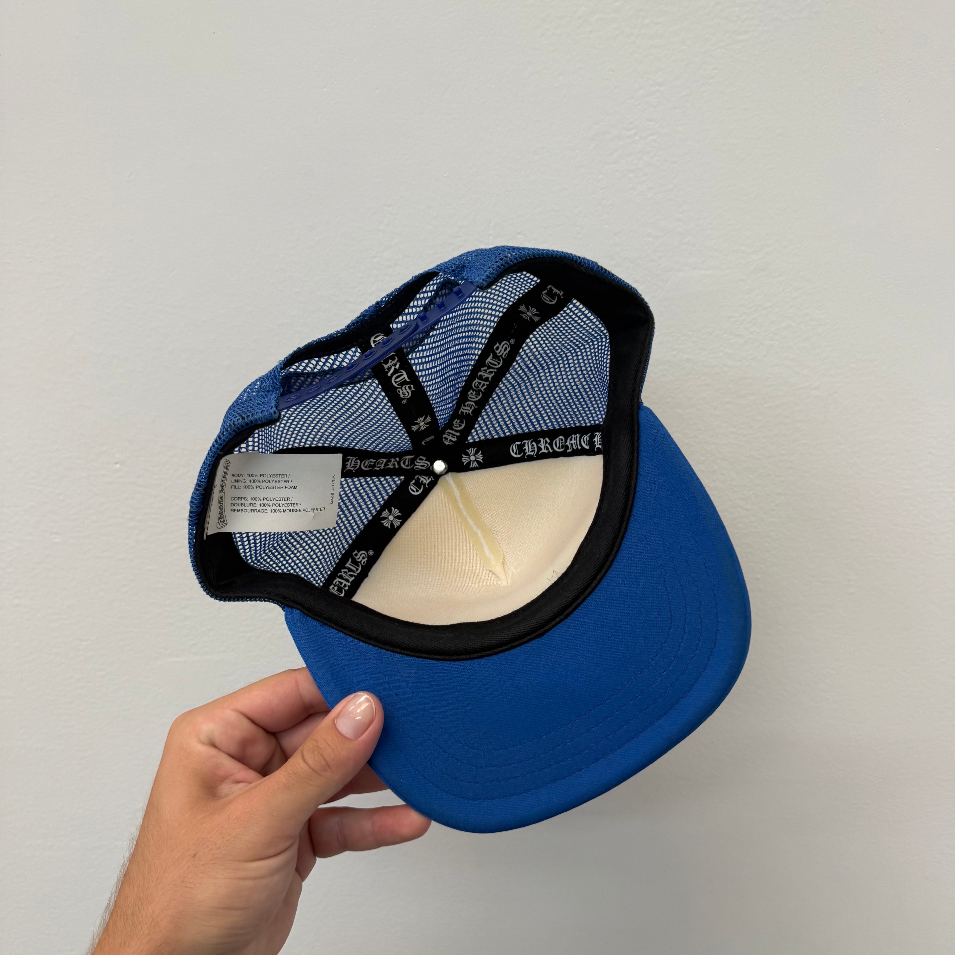 Chrome Hearts Multi Cross Cemetery Blue Trucker Hat