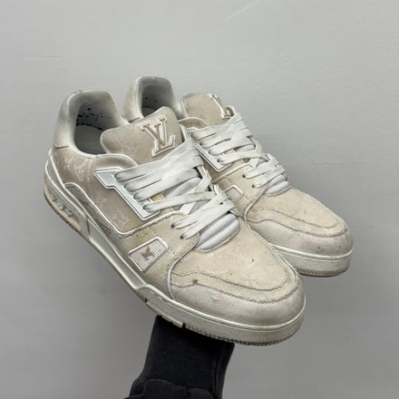 Louis Vuitton Canvas Monogram Trainer Sneakers White - LV 10 (Fits US 11.5)