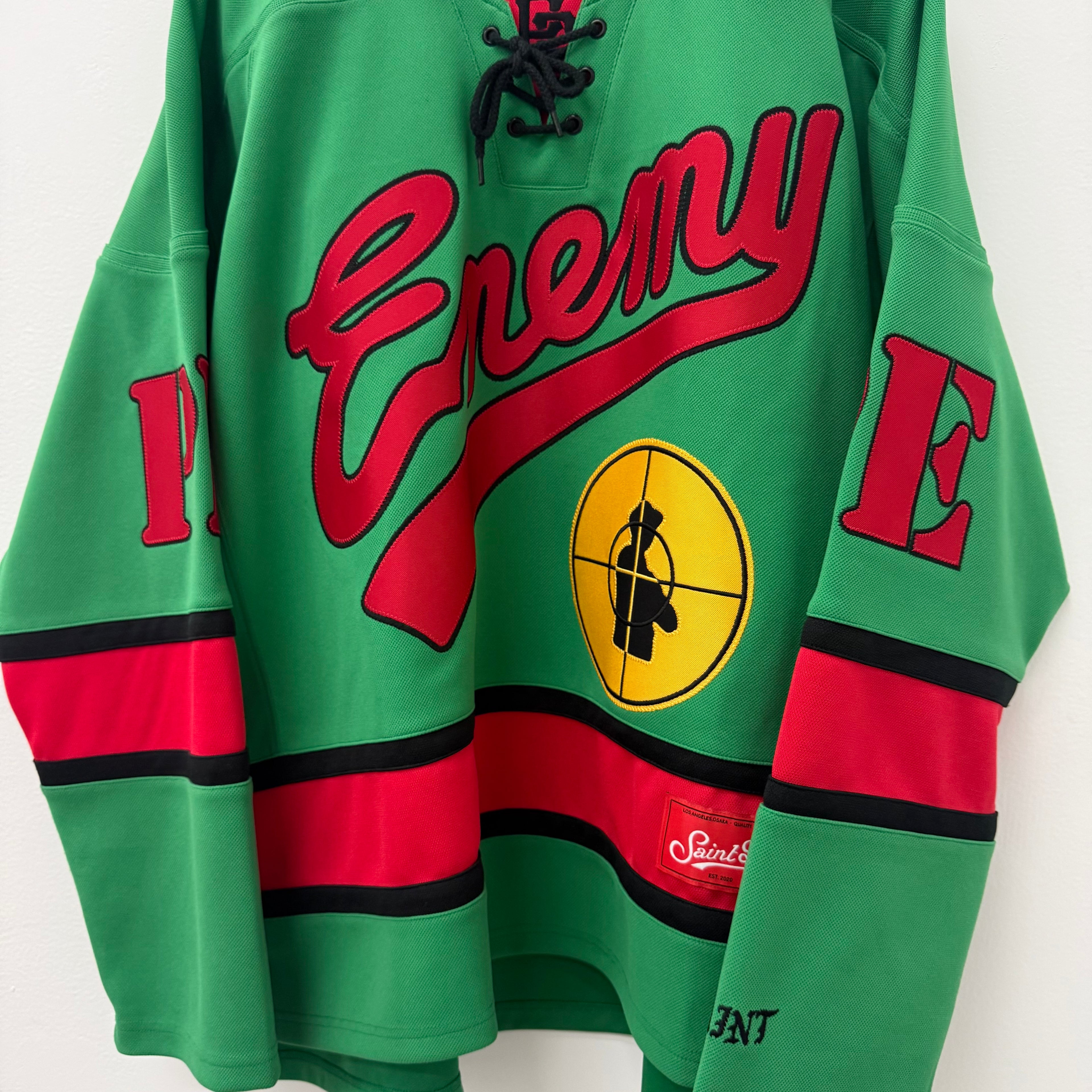 Saint Michael Mx6 x Public Enemy Green Hockey Jersey - Size L/XL